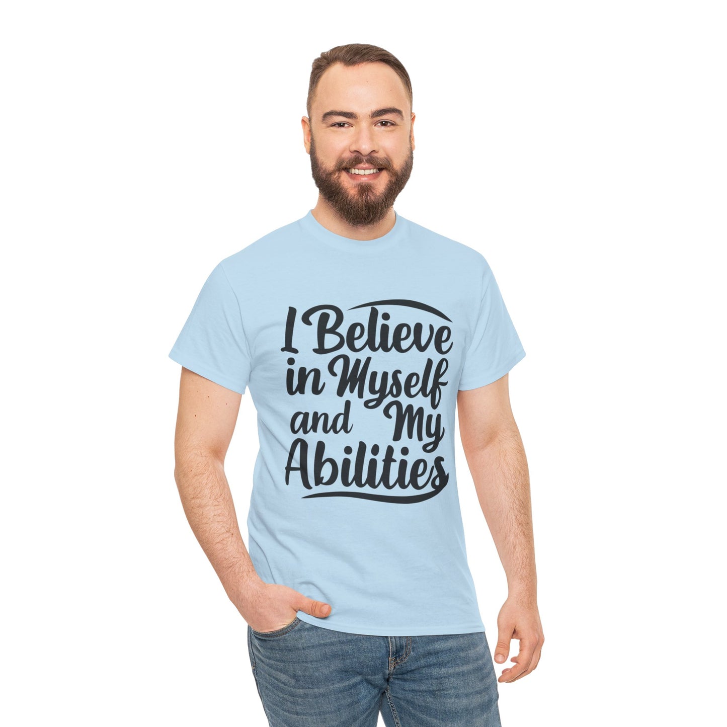 I Believe Printed T Shirt with Hearts