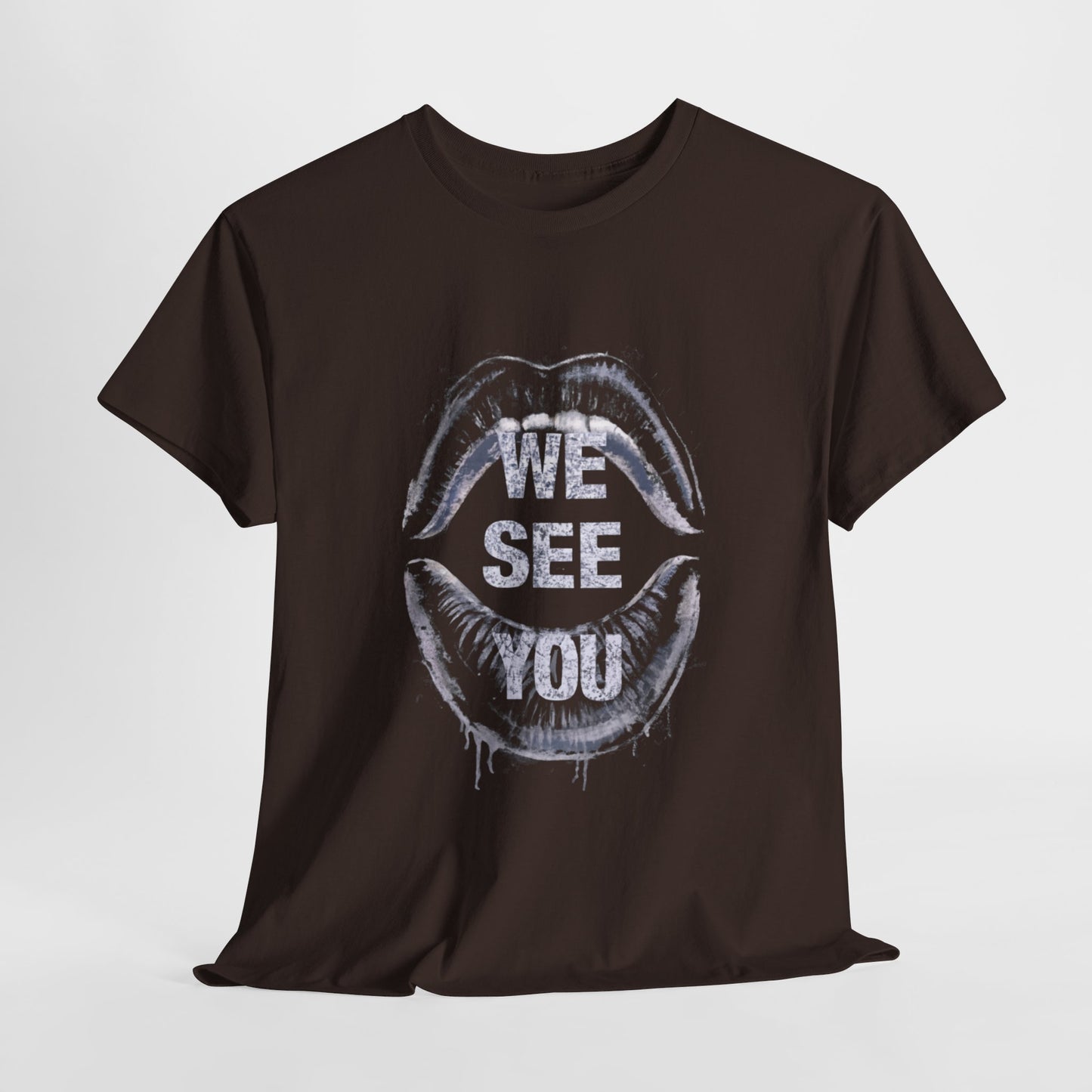 WE See You Printed T Shirt with Hearts