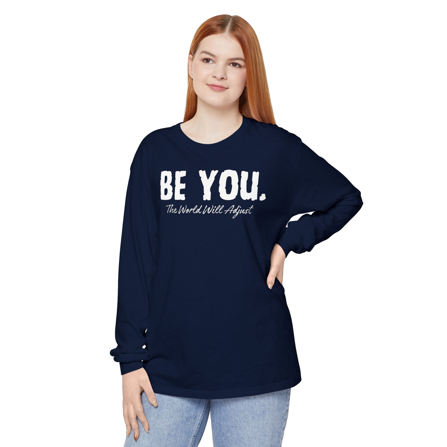 Be You Women Garment-dyed Long Sleeve T-Shirt