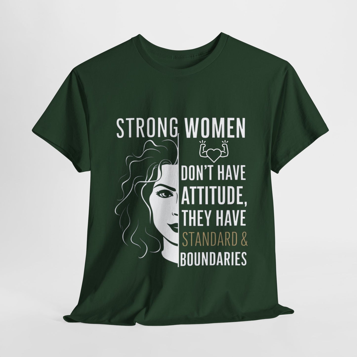 Strong Women Printed T Shirt with Hearts