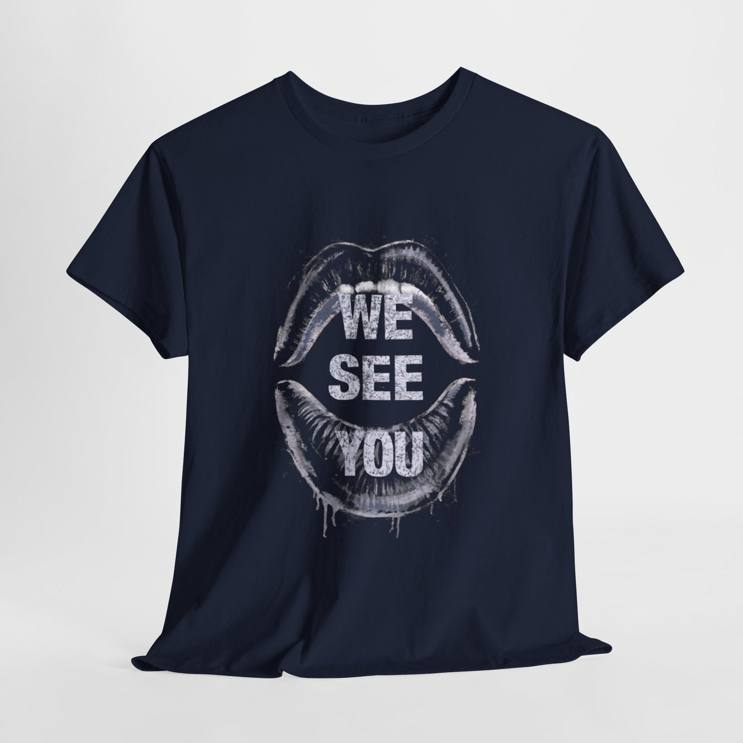 WE See You Printed T Shirt with Hearts