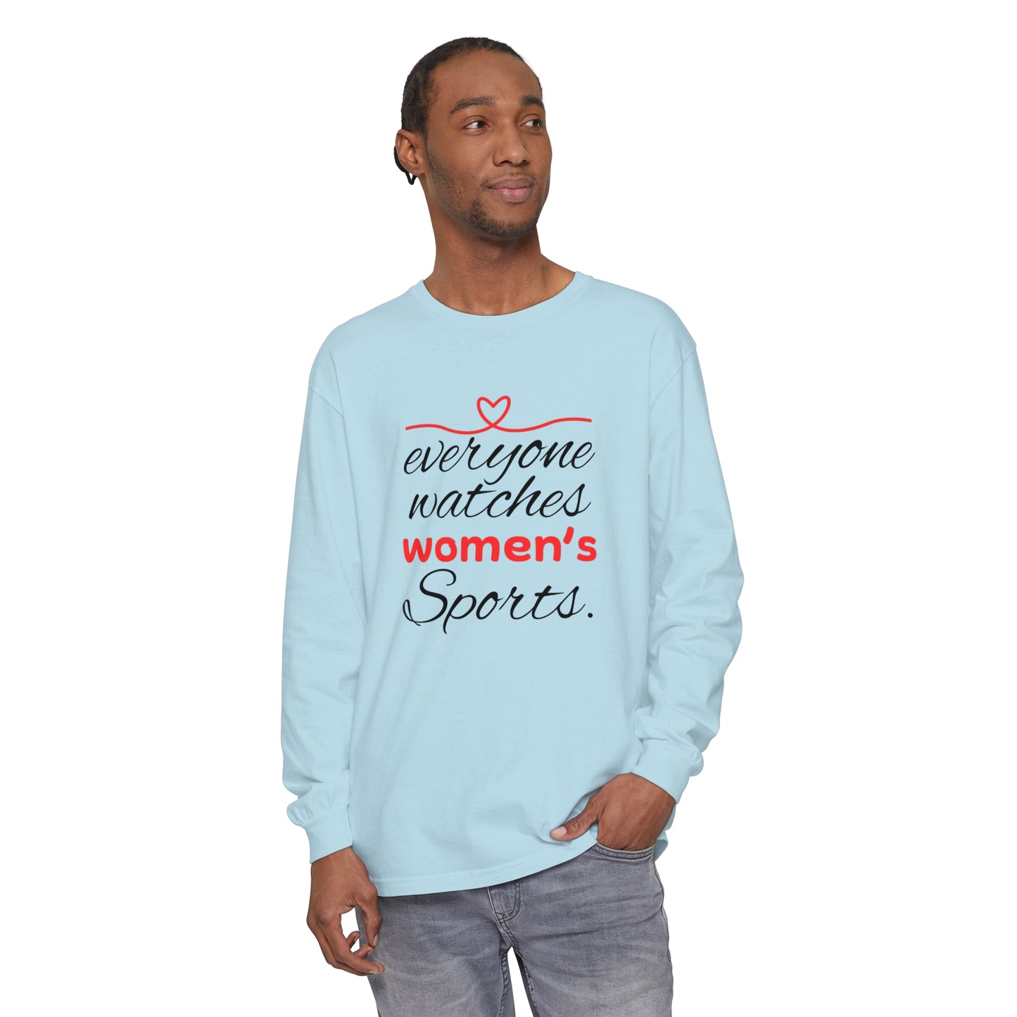 Evveryone watches Women Garment-dyed Long Sleeve T-Shirt