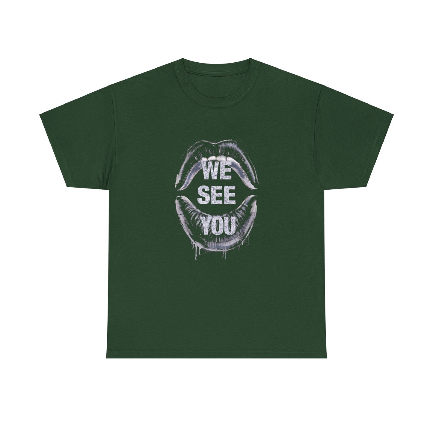 WE See You Printed T Shirt with Hearts