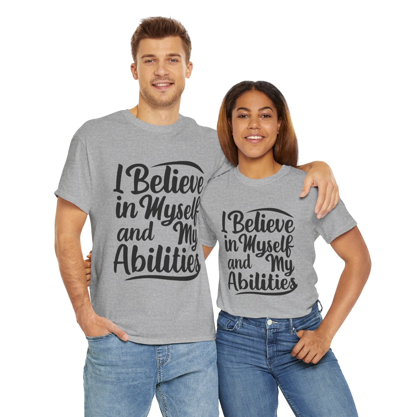 I Believe Printed T Shirt with Hearts