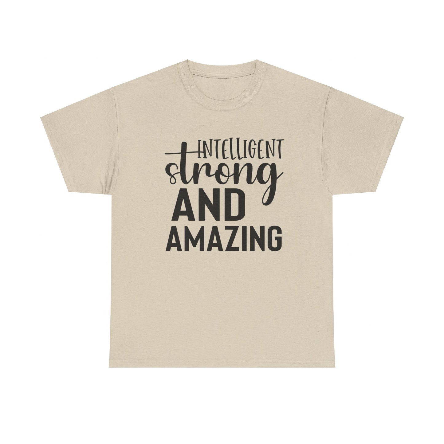 Intelligent Strong Printed T Shirt with Hearts
