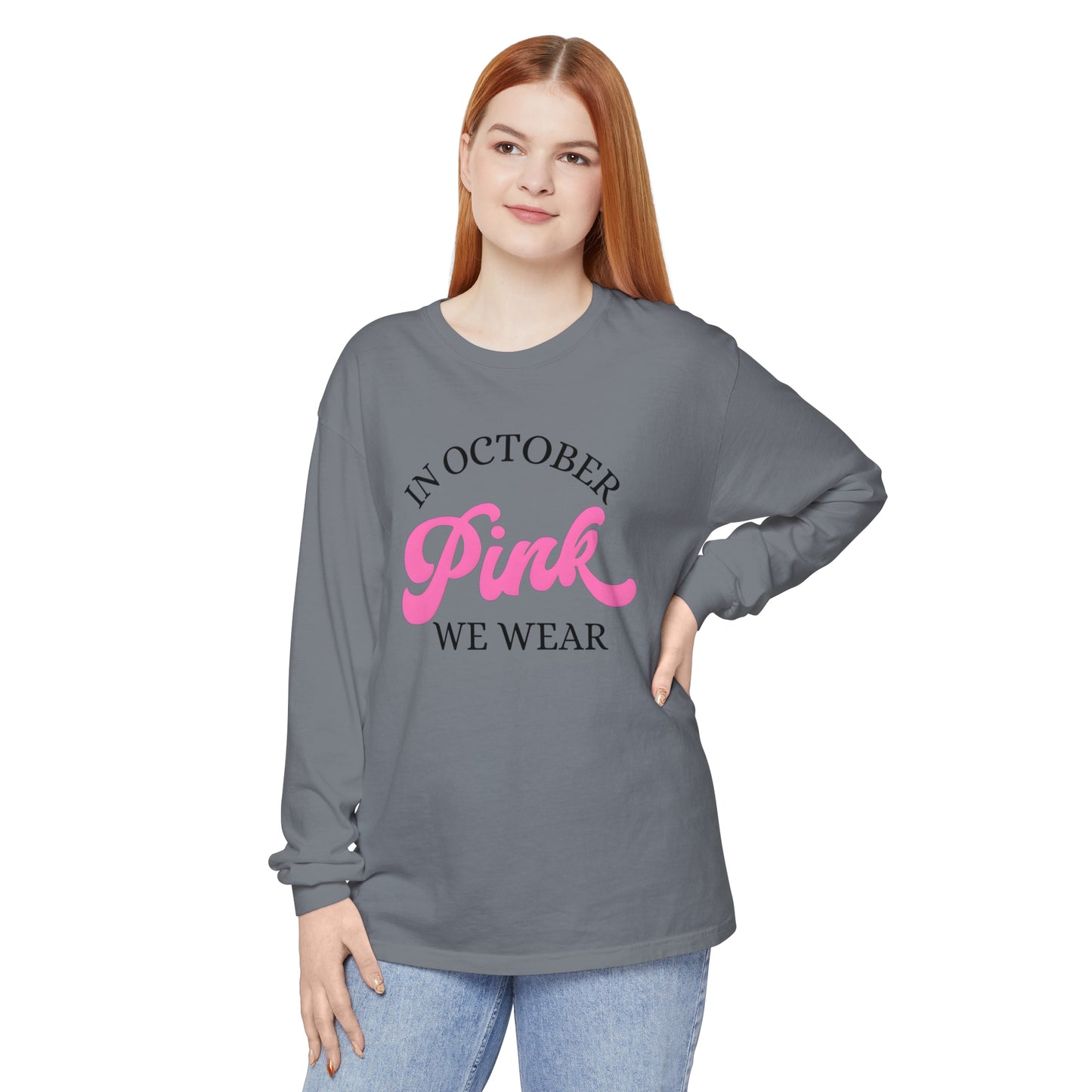 In October Unisex Garment-dyed Long Sleeve T-Shirt
