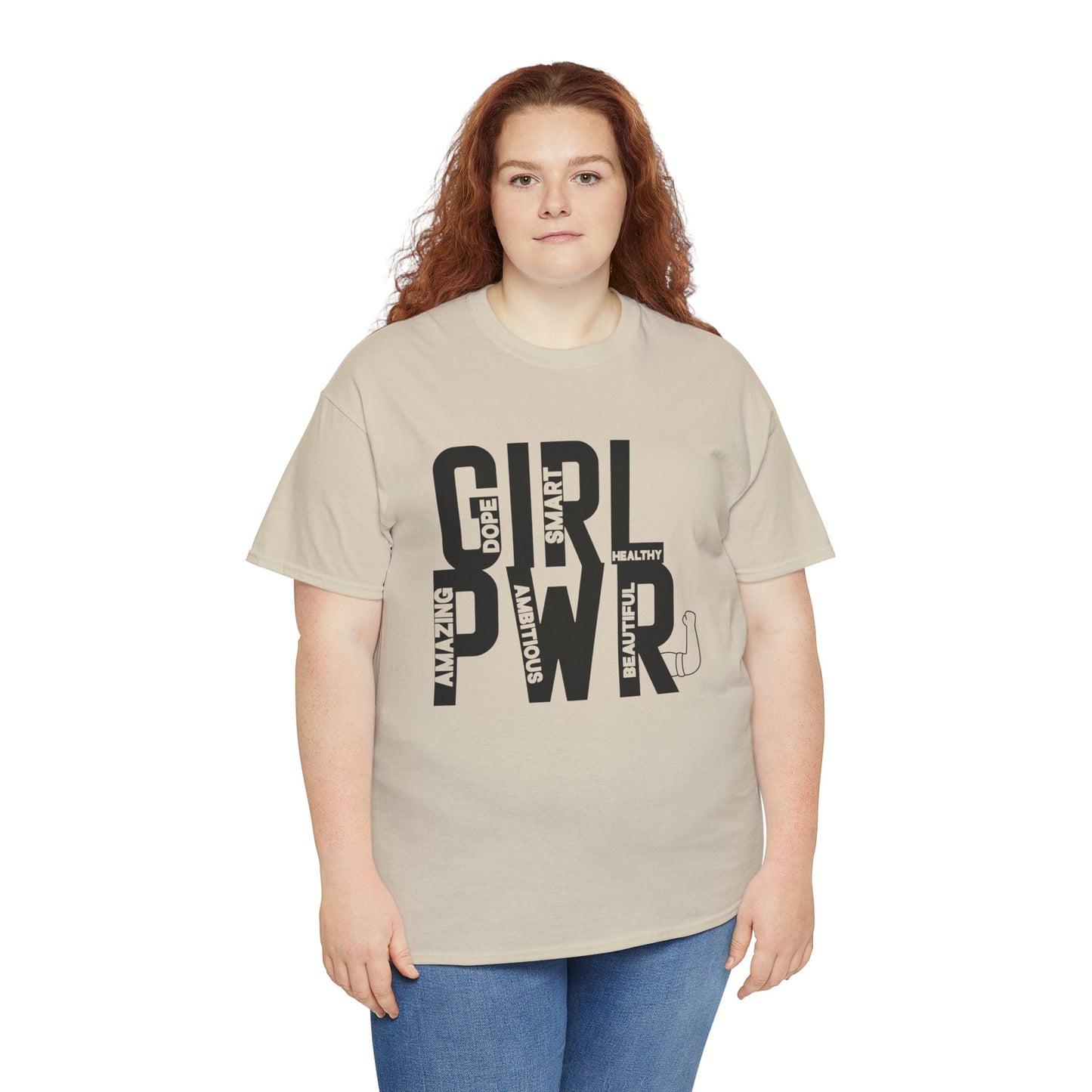 GIRL PWR Printed T Shirt with Hearts