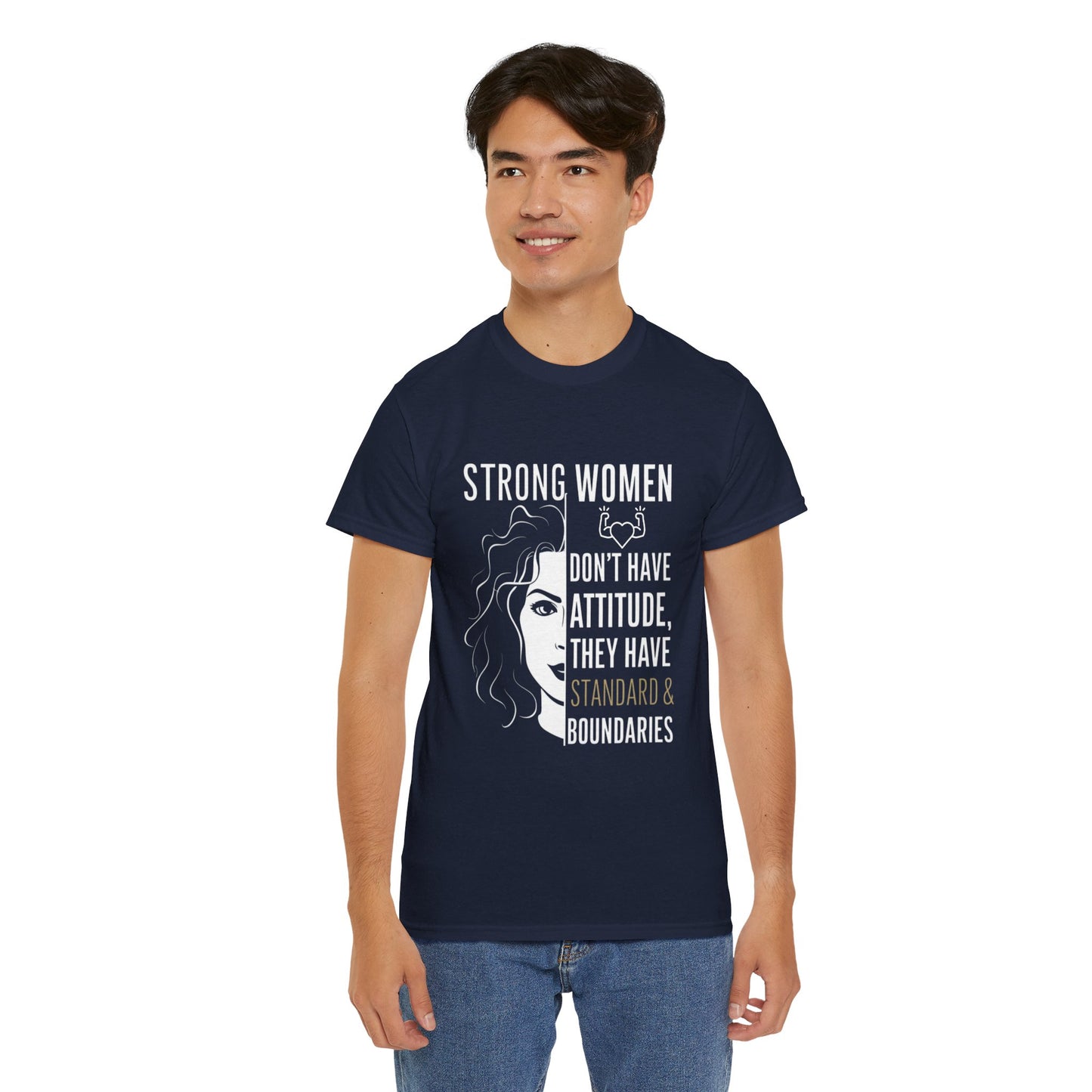 Strong Women Printed T Shirt with Hearts