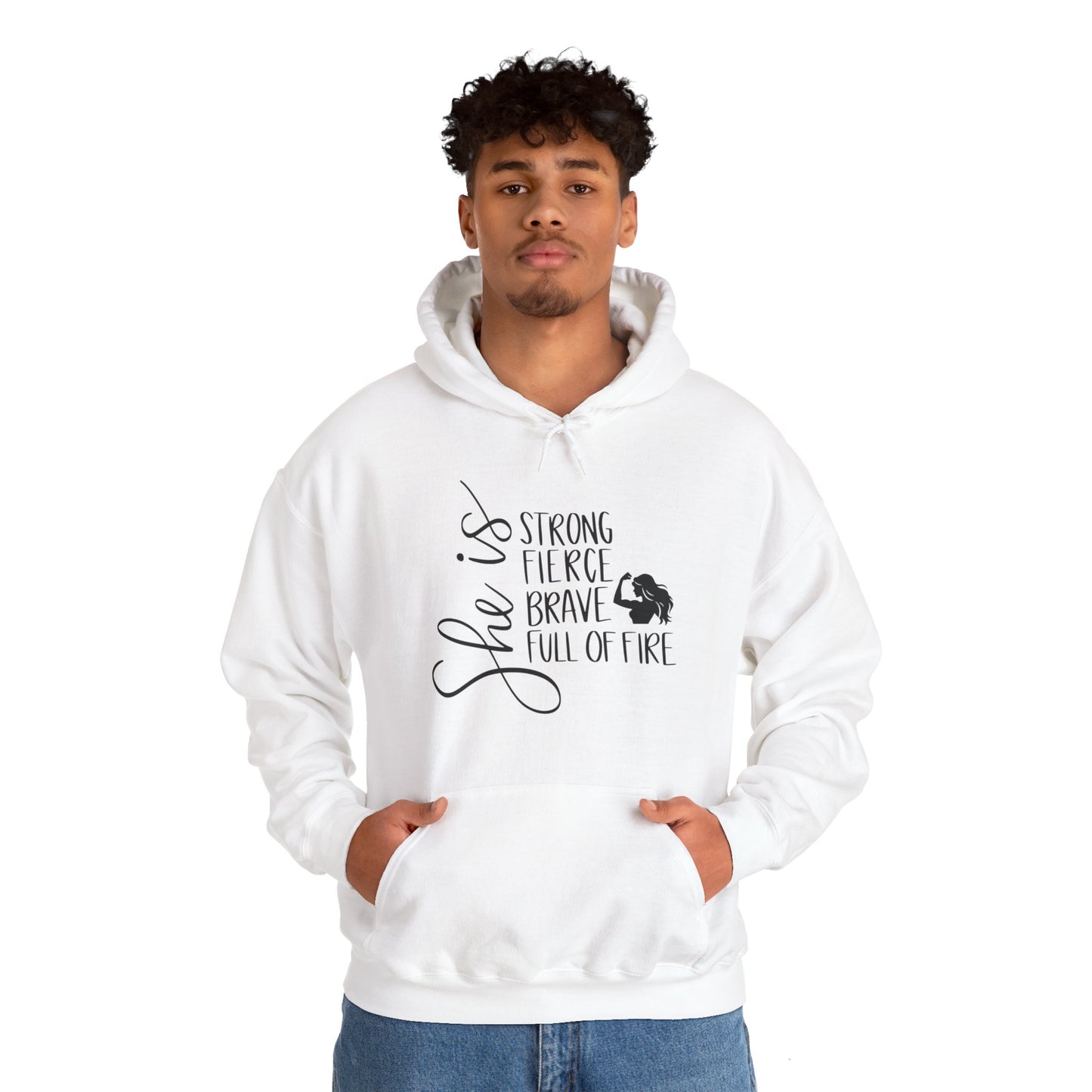 She Is Strong Fierce Brave Unisex Heavy Blend™ Hooded Sweatshirt