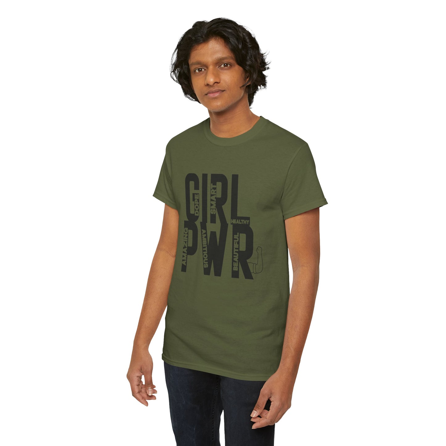 GIRL PWR Printed T Shirt with Hearts