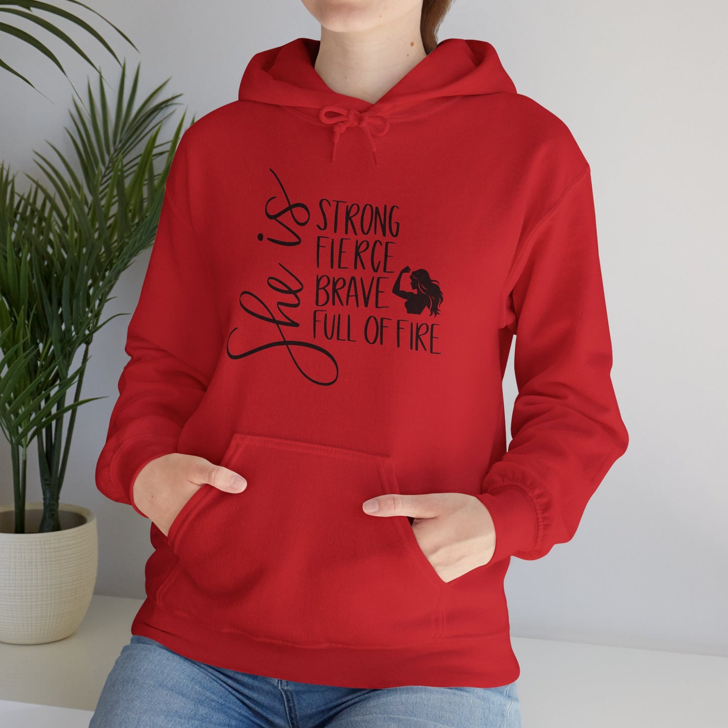 She Is Strong Fierce Brave Unisex Heavy Blend™ Hooded Sweatshirt