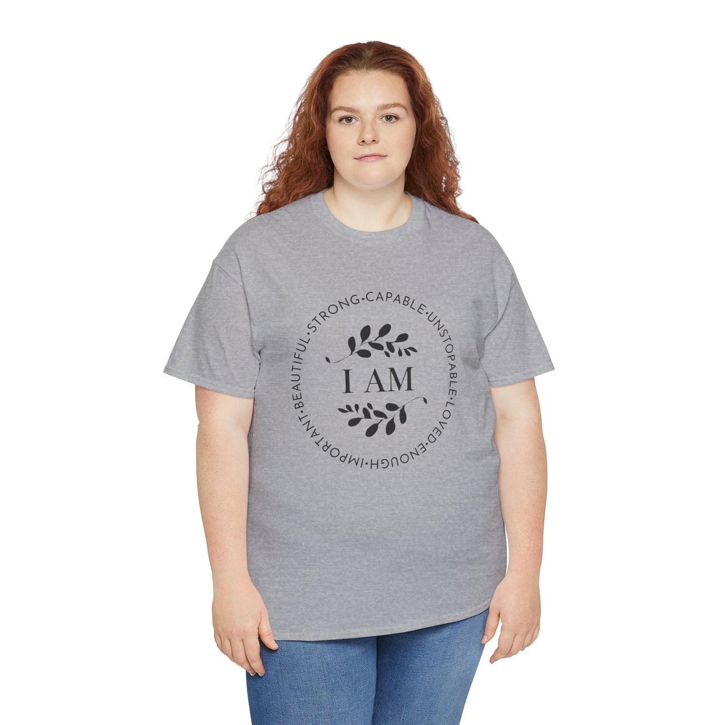 I AM Printed T Shirt with Hearts