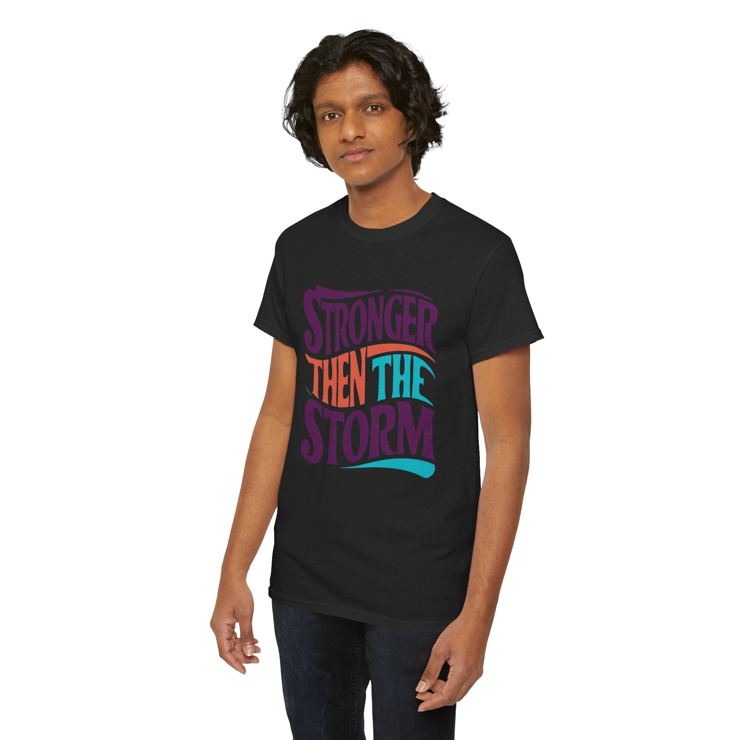 Stronger Then  Printed T Shirt with Hearts