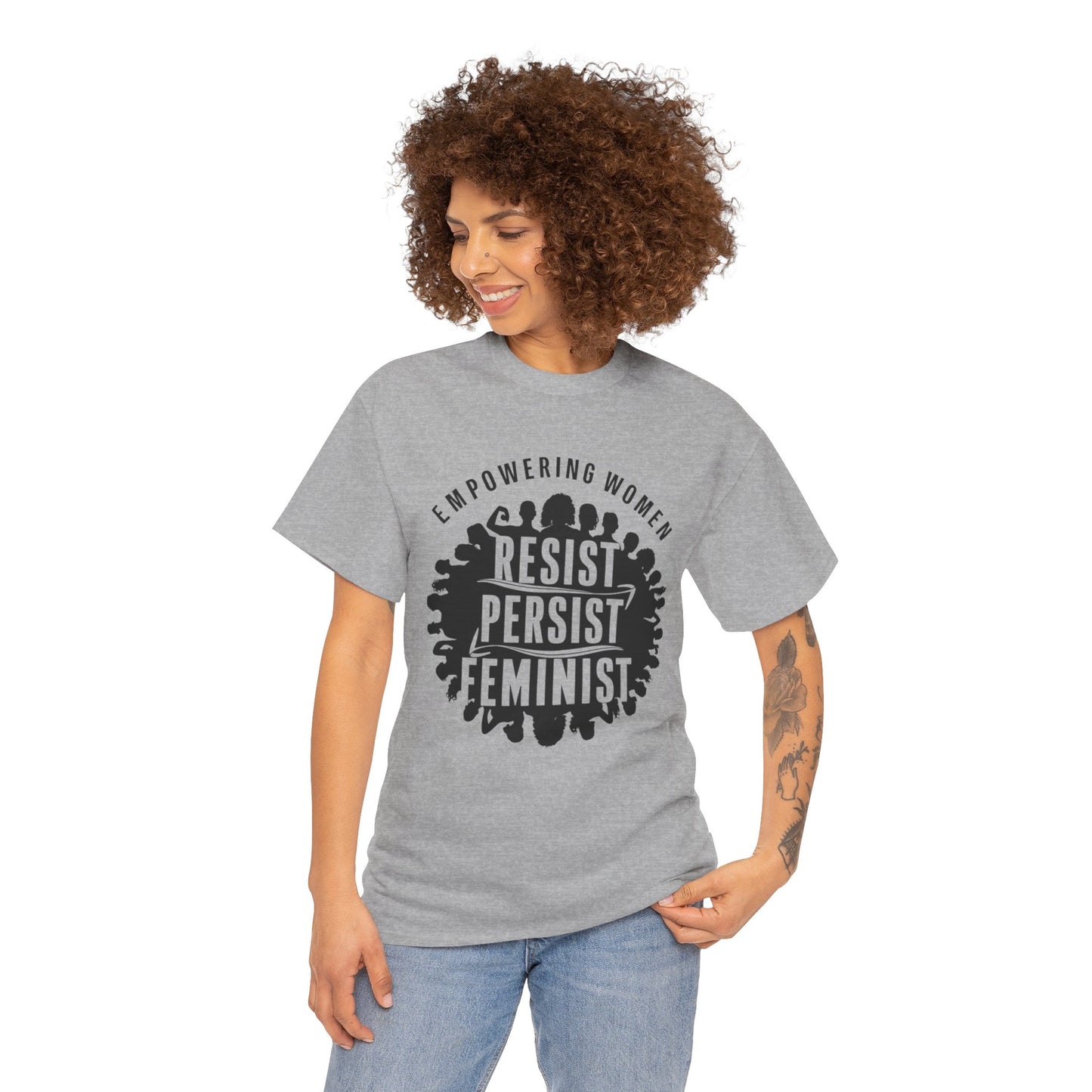 Empowering Women Printed T Shirt with Hearts