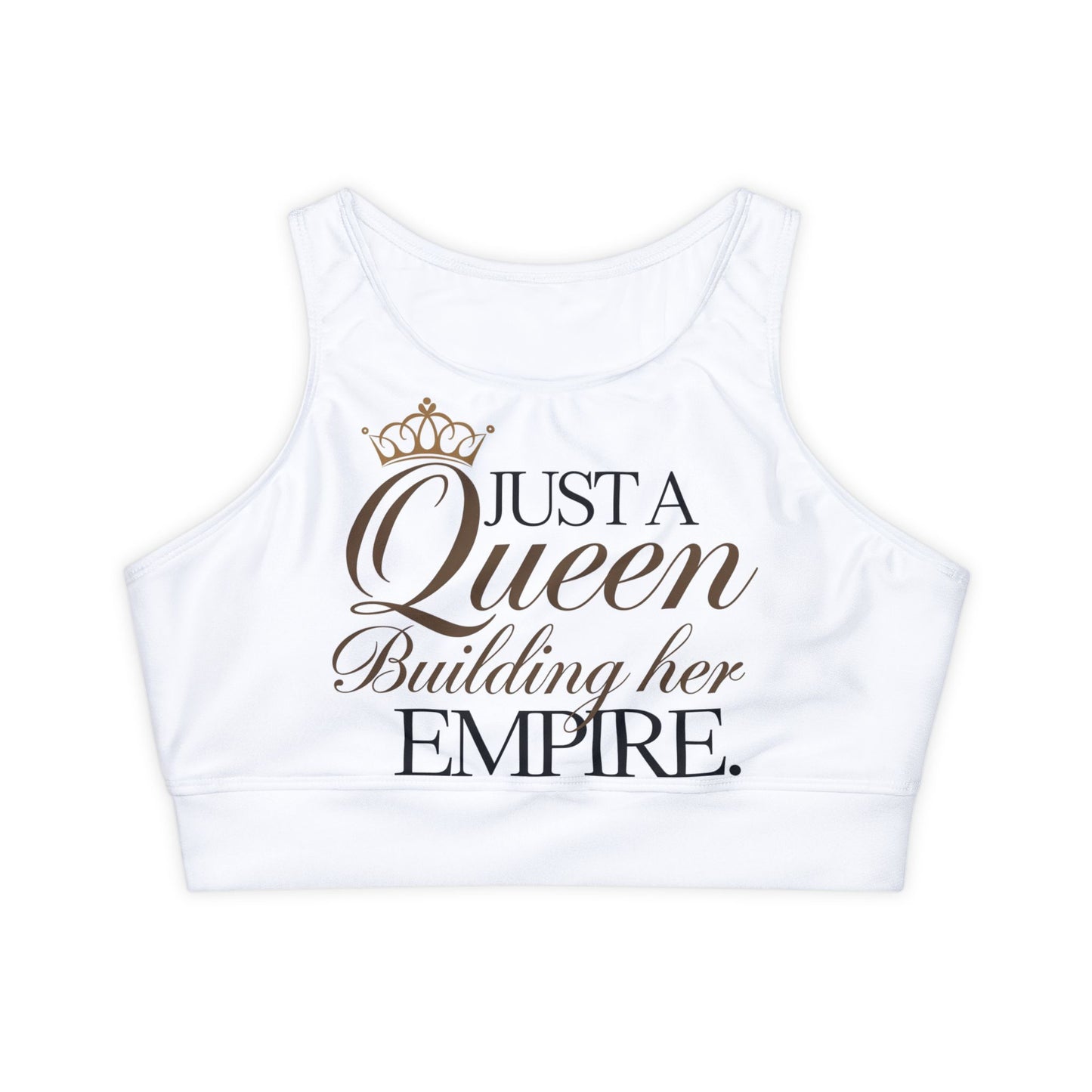 Queen Fully Lined, Padded Sports Bra (AOP)