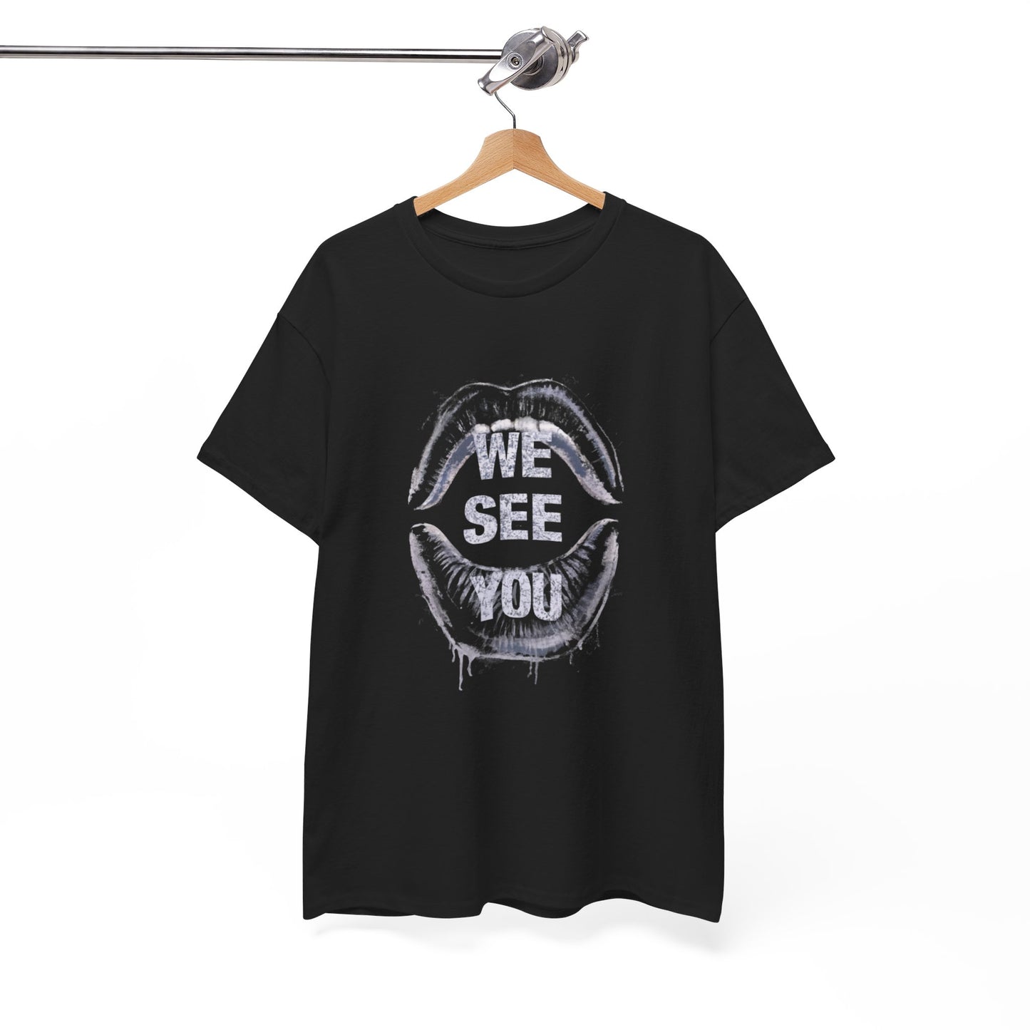 WE See You Printed T Shirt with Hearts