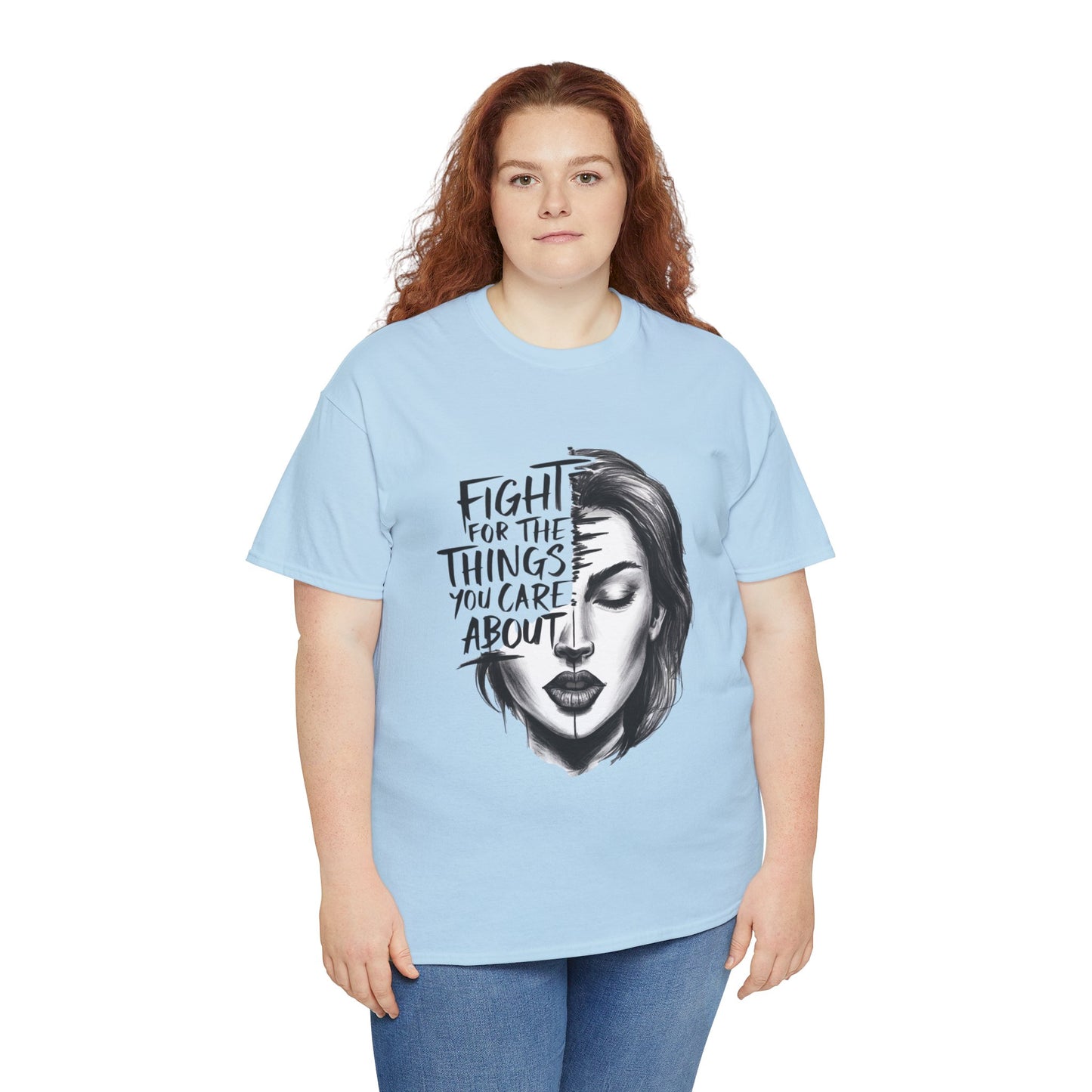 Fight Printed T Shirt with Hearts