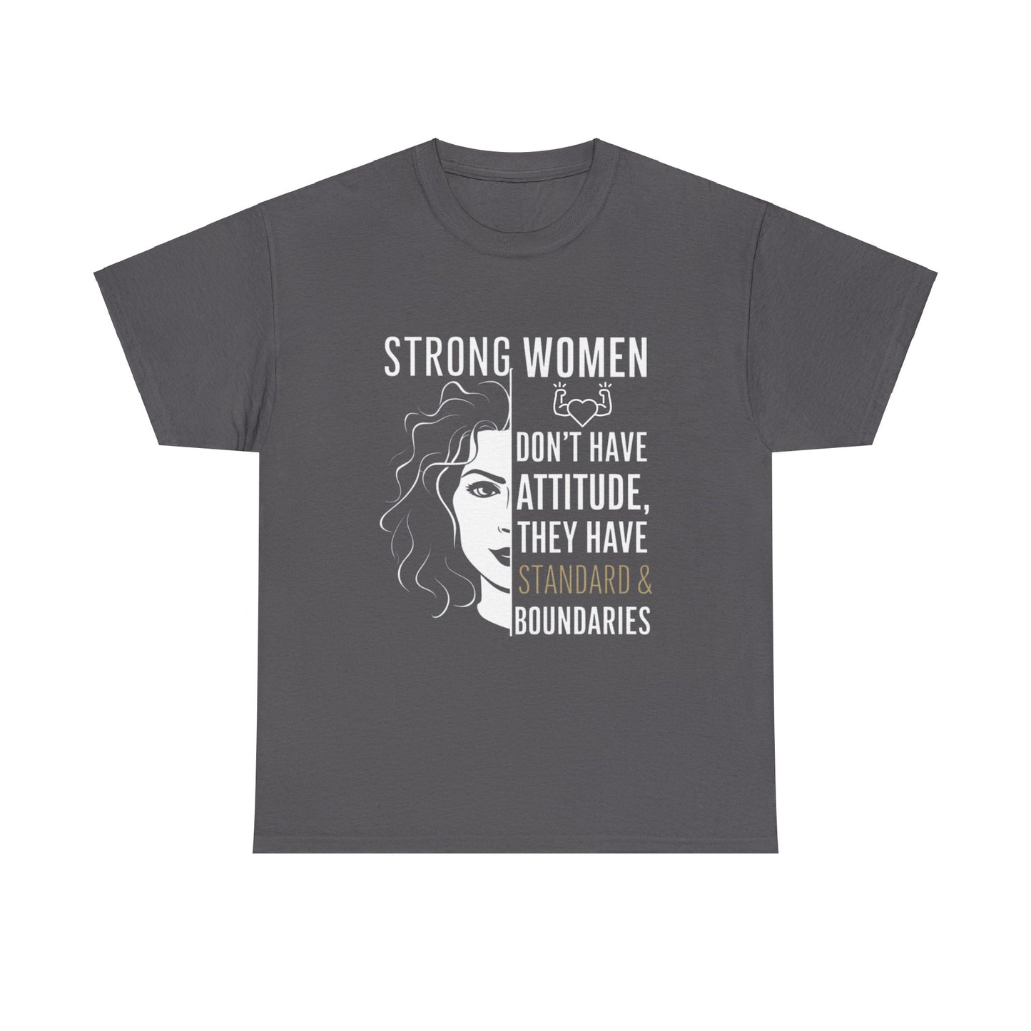 Strong Women Printed T Shirt with Hearts