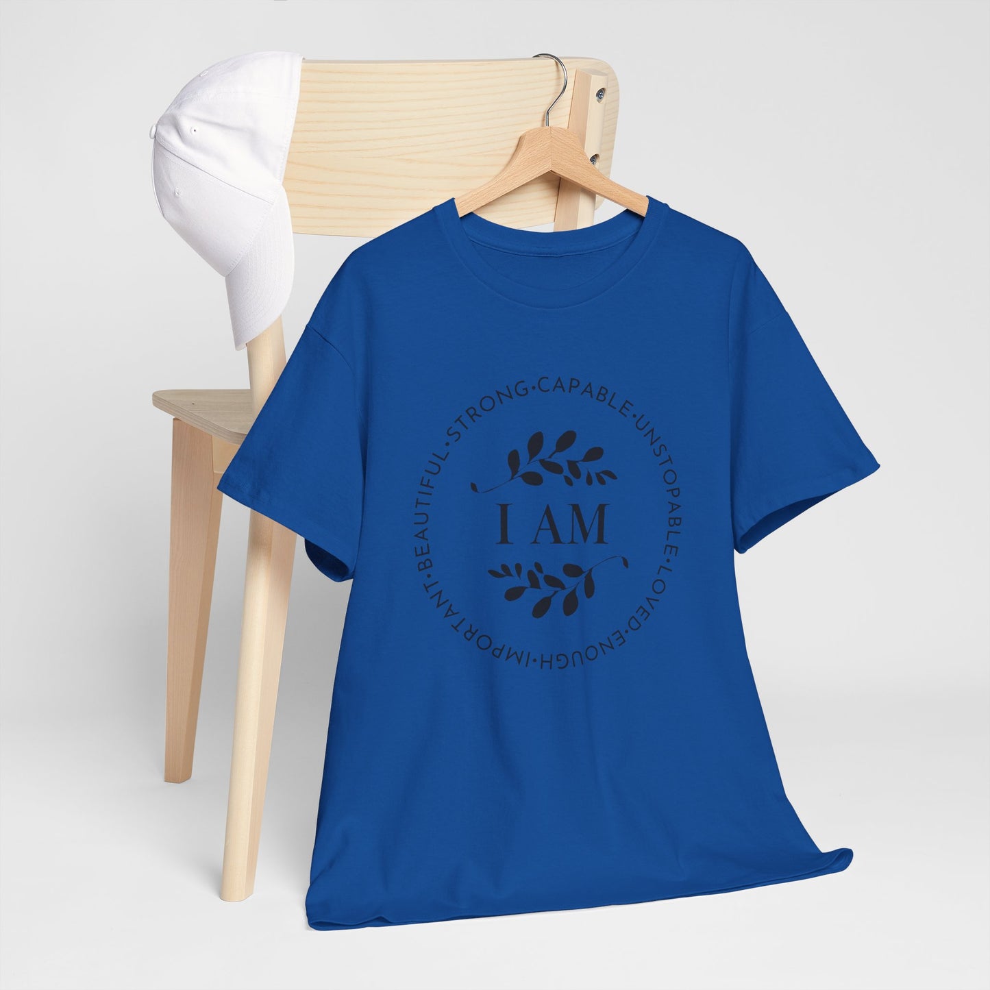 I AM Printed T Shirt with Hearts