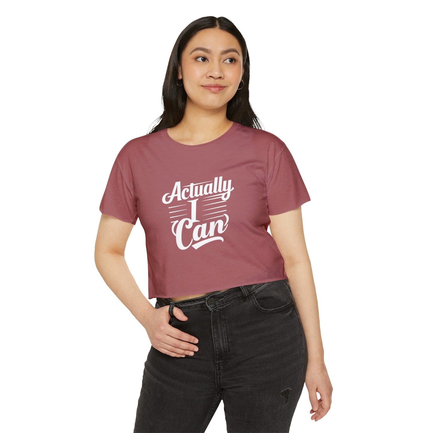 Actually I Can Women's Festival Crop Top