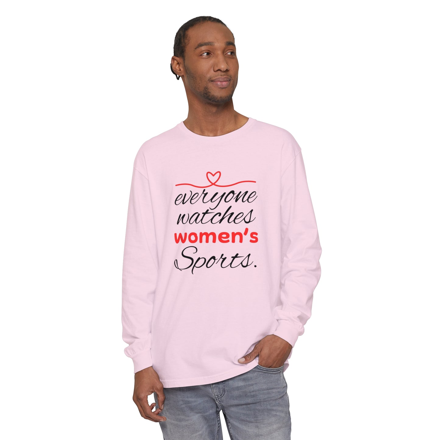 Evveryone watches Women Garment-dyed Long Sleeve T-Shirt