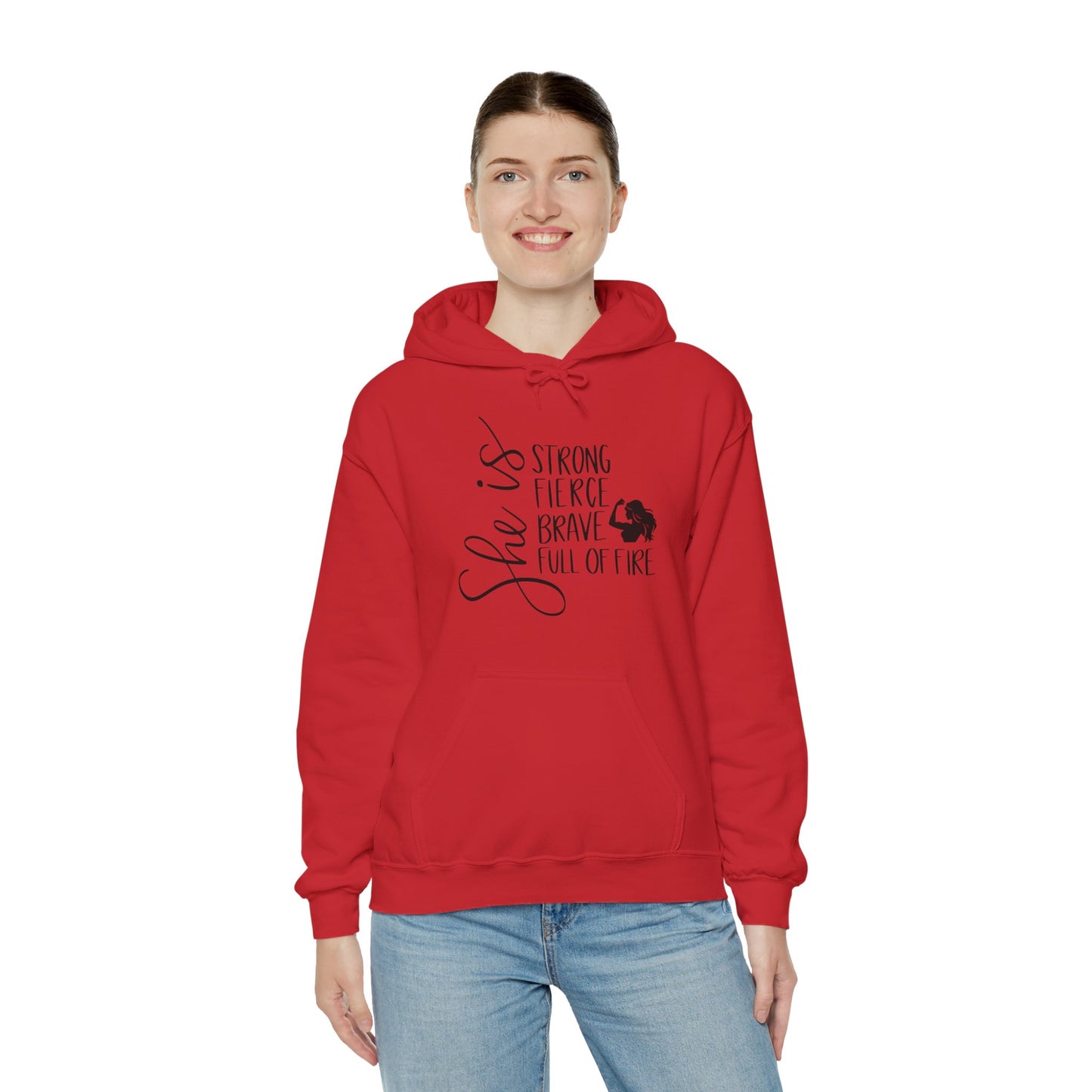 She Is Strong Fierce Brave Unisex Heavy Blend™ Hooded Sweatshirt