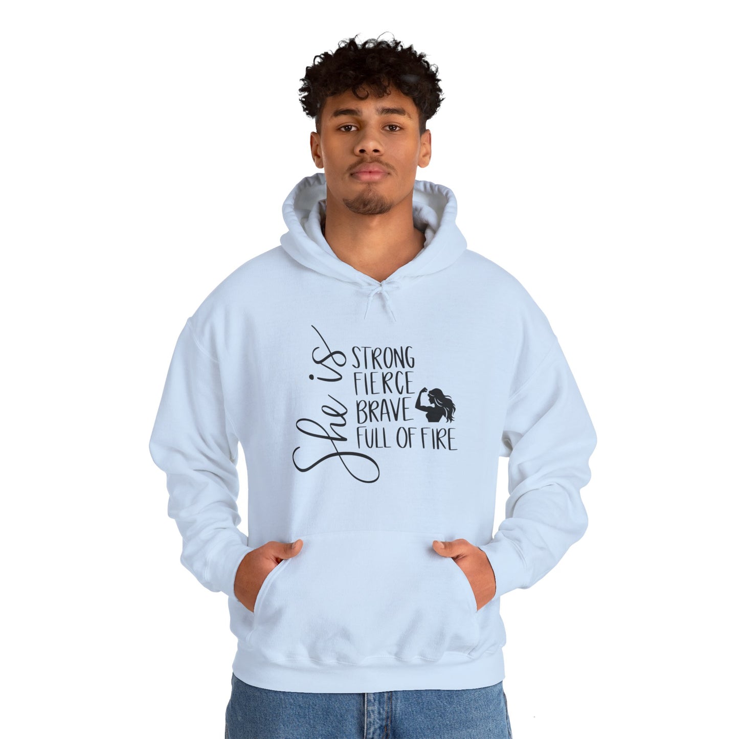 She Is Strong Fierce Brave Unisex Heavy Blend™ Hooded Sweatshirt