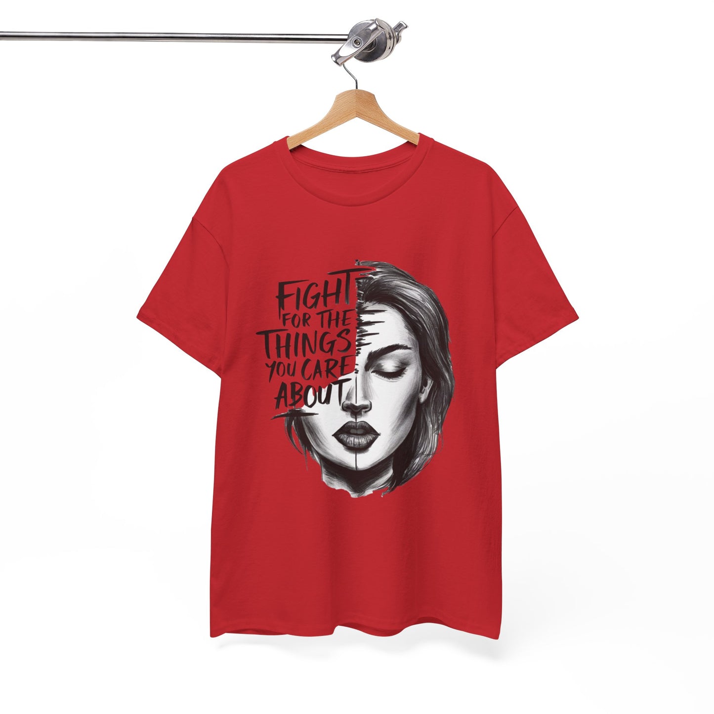 Fight Printed T Shirt with Hearts
