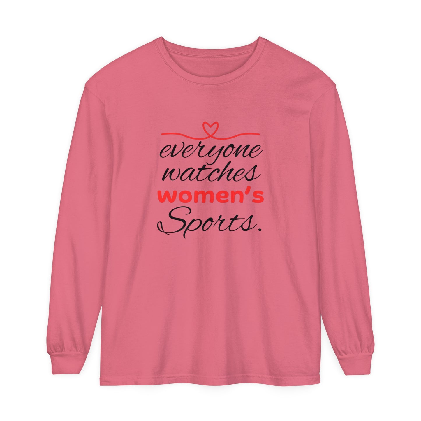 Evveryone watches Women Garment-dyed Long Sleeve T-Shirt