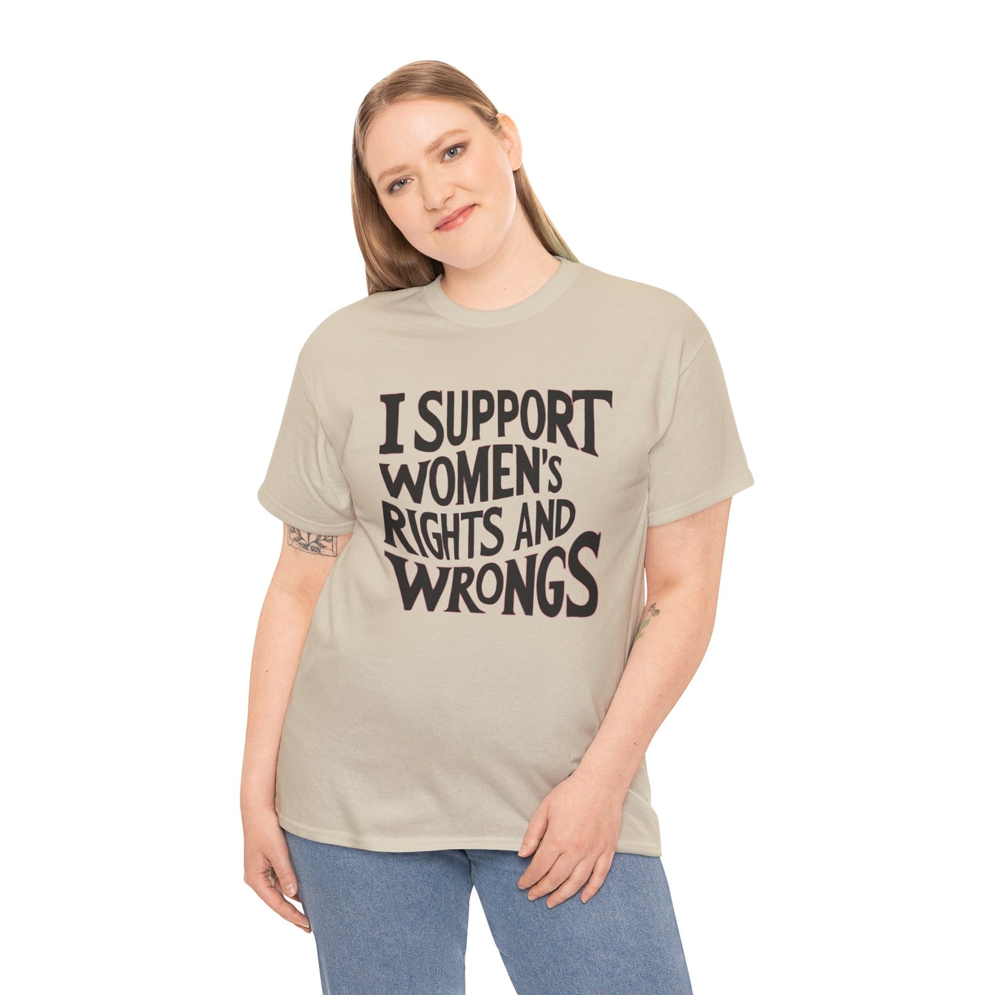 I Support Printed T Shirt with Hearts
