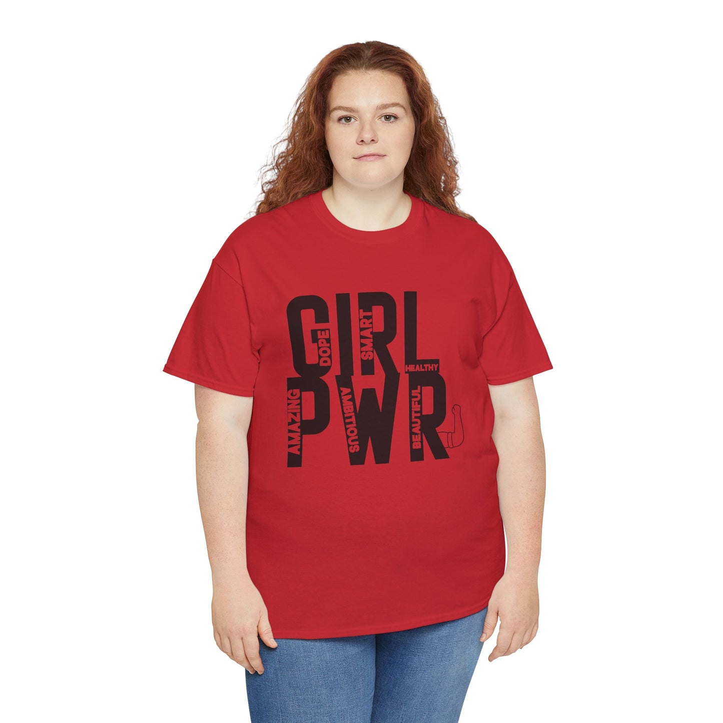 GIRL PWR Printed T Shirt with Hearts