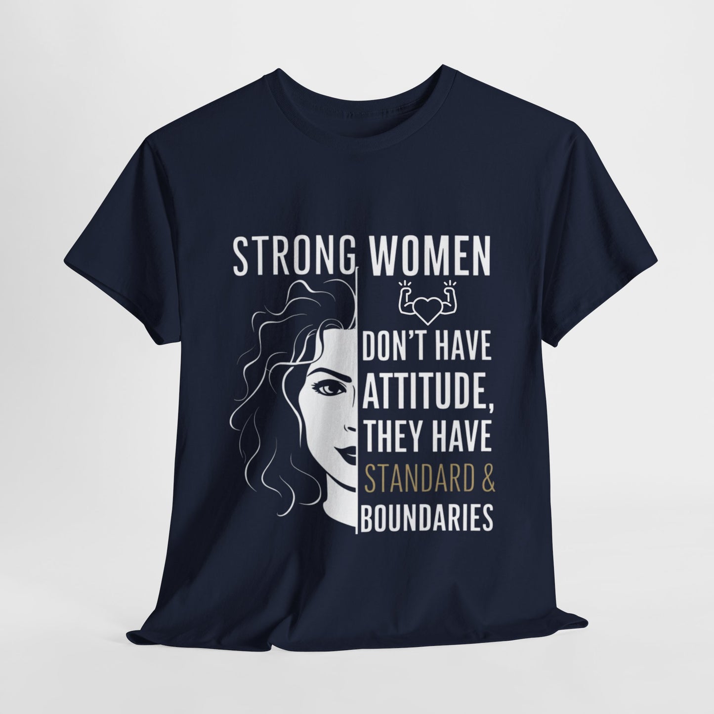 Strong Women Printed T Shirt with Hearts