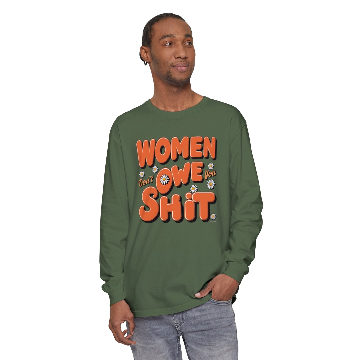 Women Don't Women Garment-dyed Long Sleeve T-Shirt