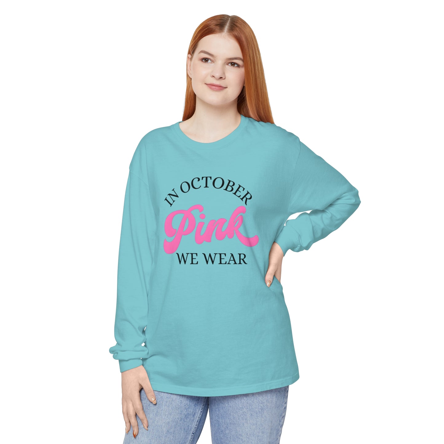 In October Unisex Garment-dyed Long Sleeve T-Shirt