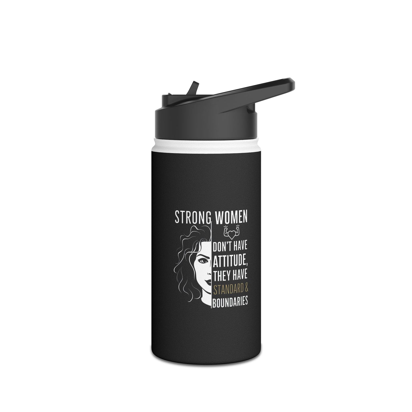 Strong Women Stainless Steel Water Bottle, Standard Lid