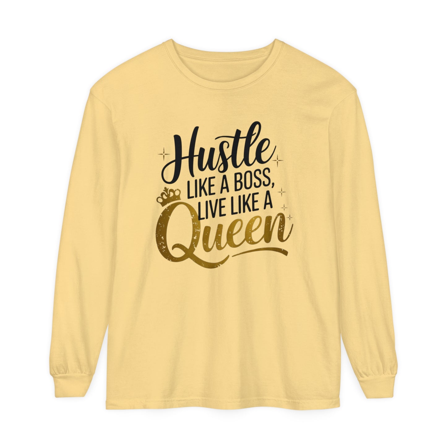 Hustle Women Garment-dyed Long Sleeve T-Shirt