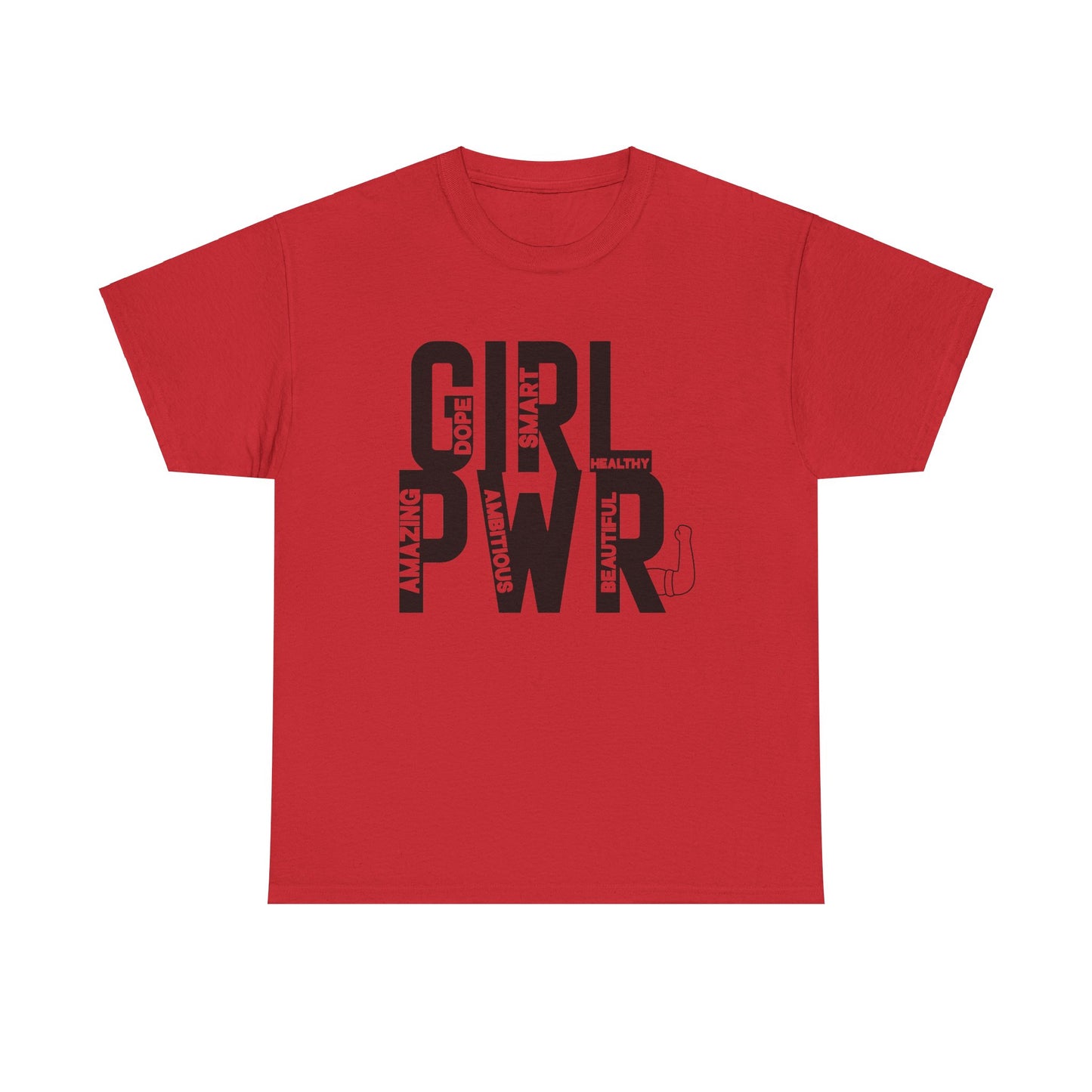 GIRL PWR Printed T Shirt with Hearts