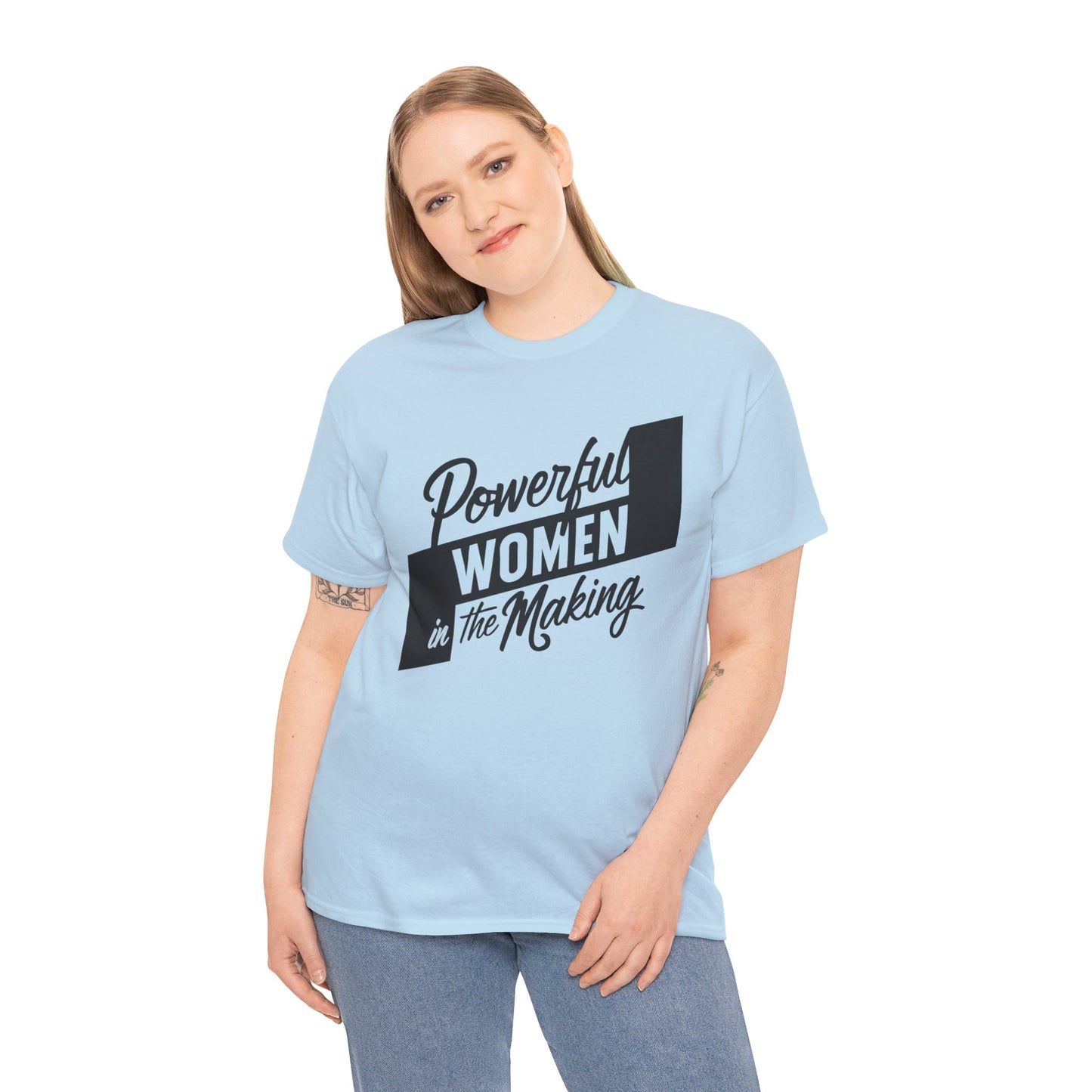 Powerful Women Printed T Shirt with Hearts