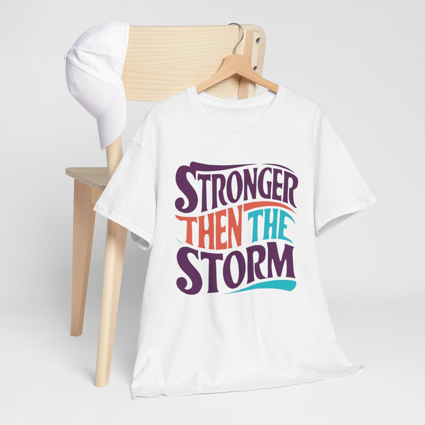 Stronger Then  Printed T Shirt with Hearts