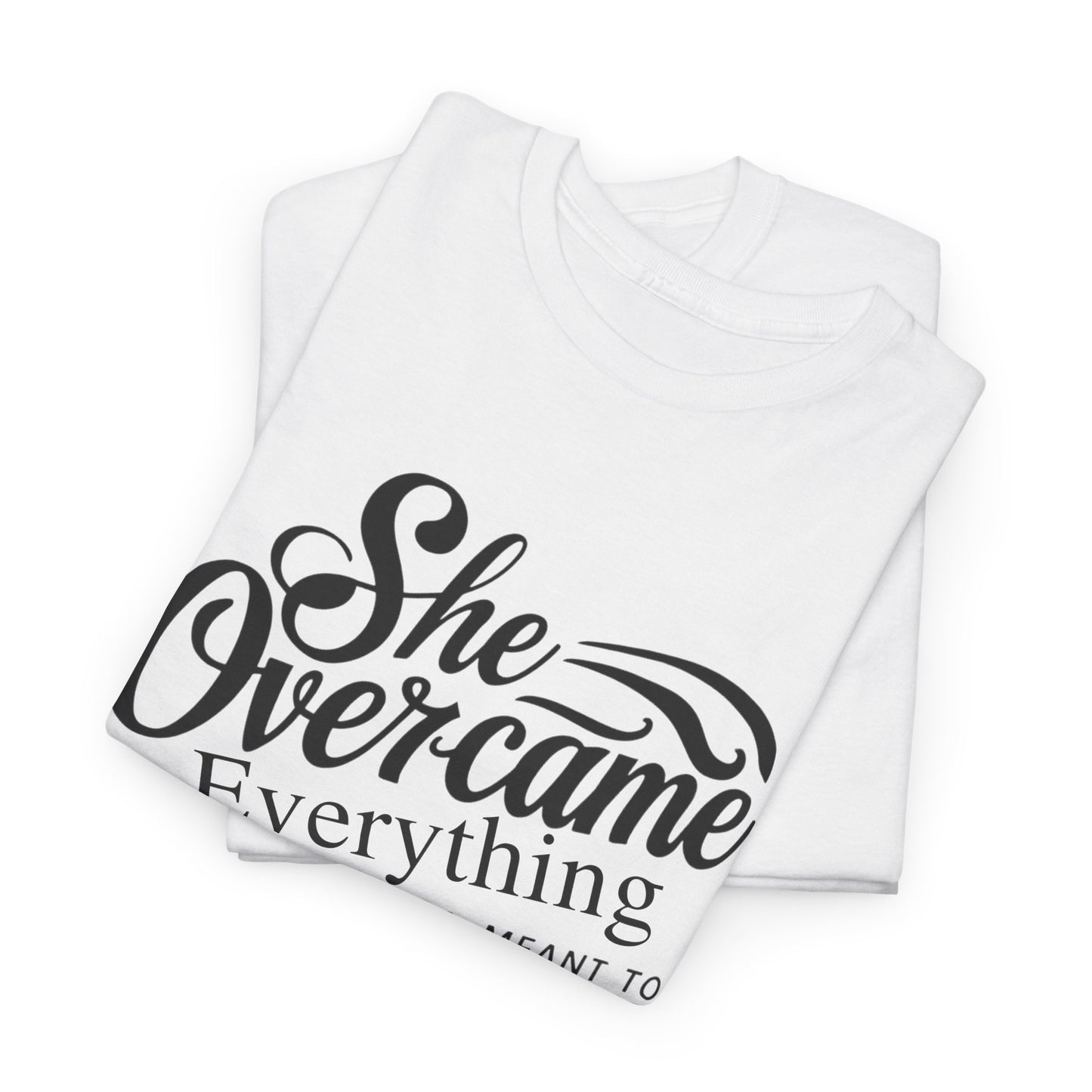 She Overcame Printed T Shirt with Hearts