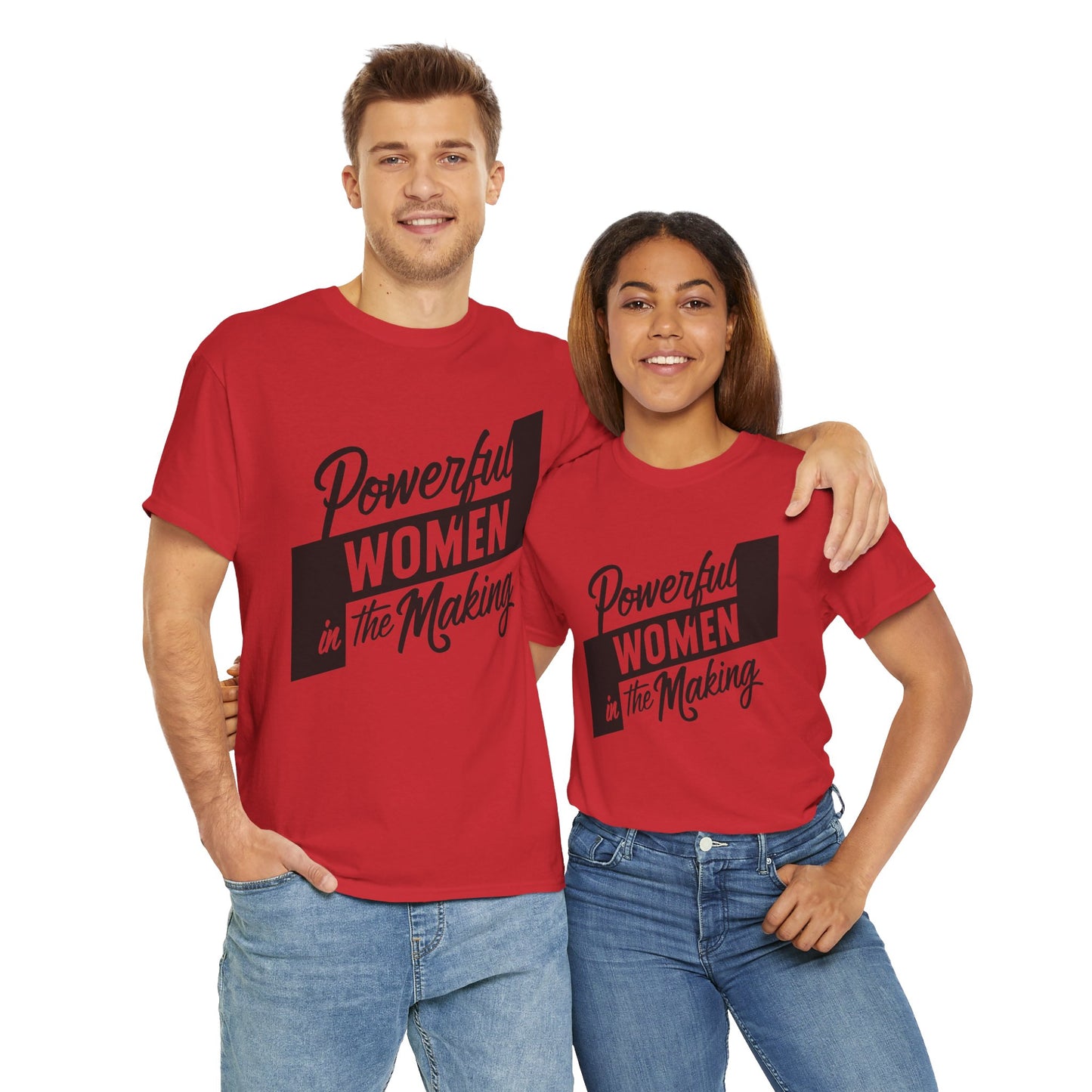 Powerful Women Printed T Shirt with Hearts
