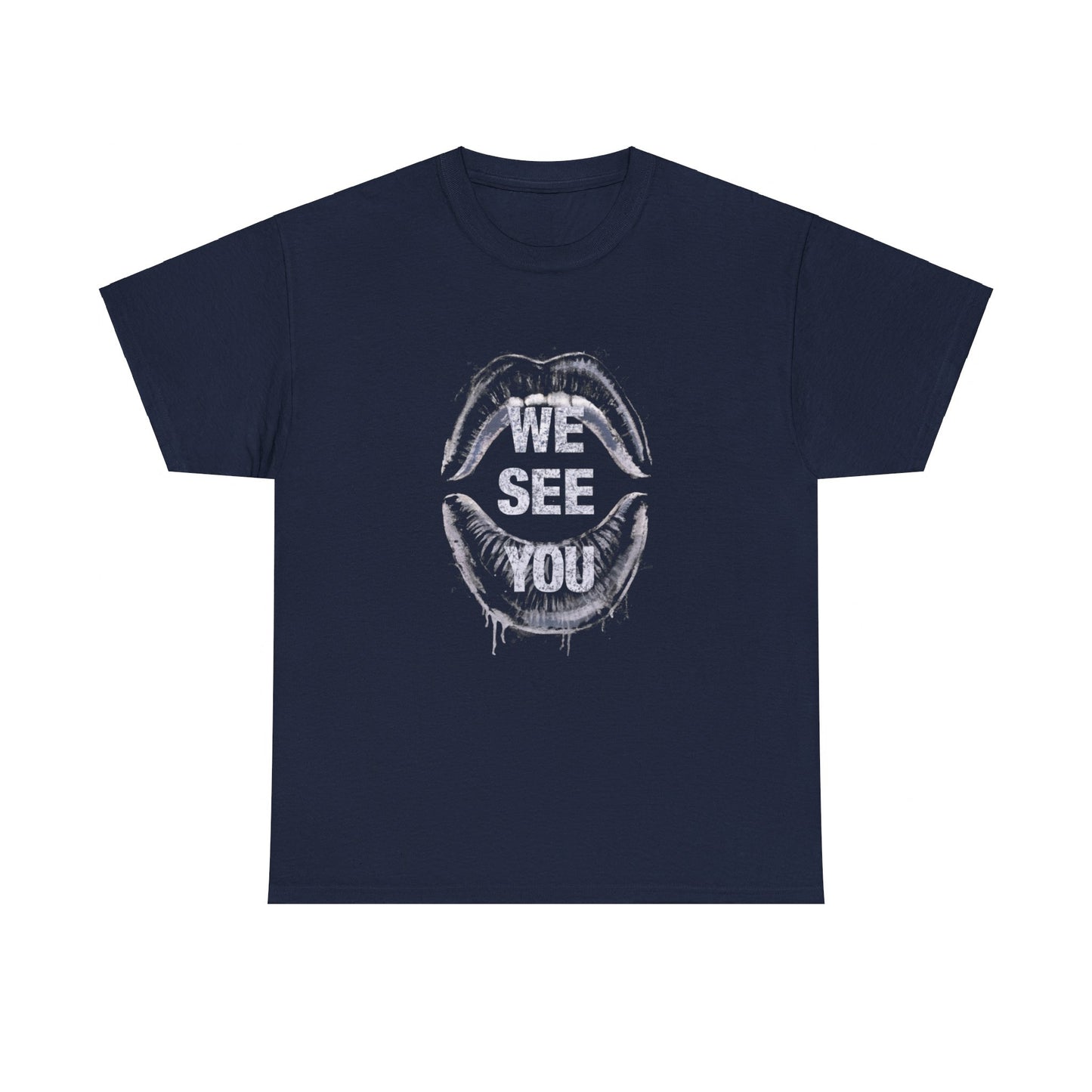 WE See You Printed T Shirt with Hearts