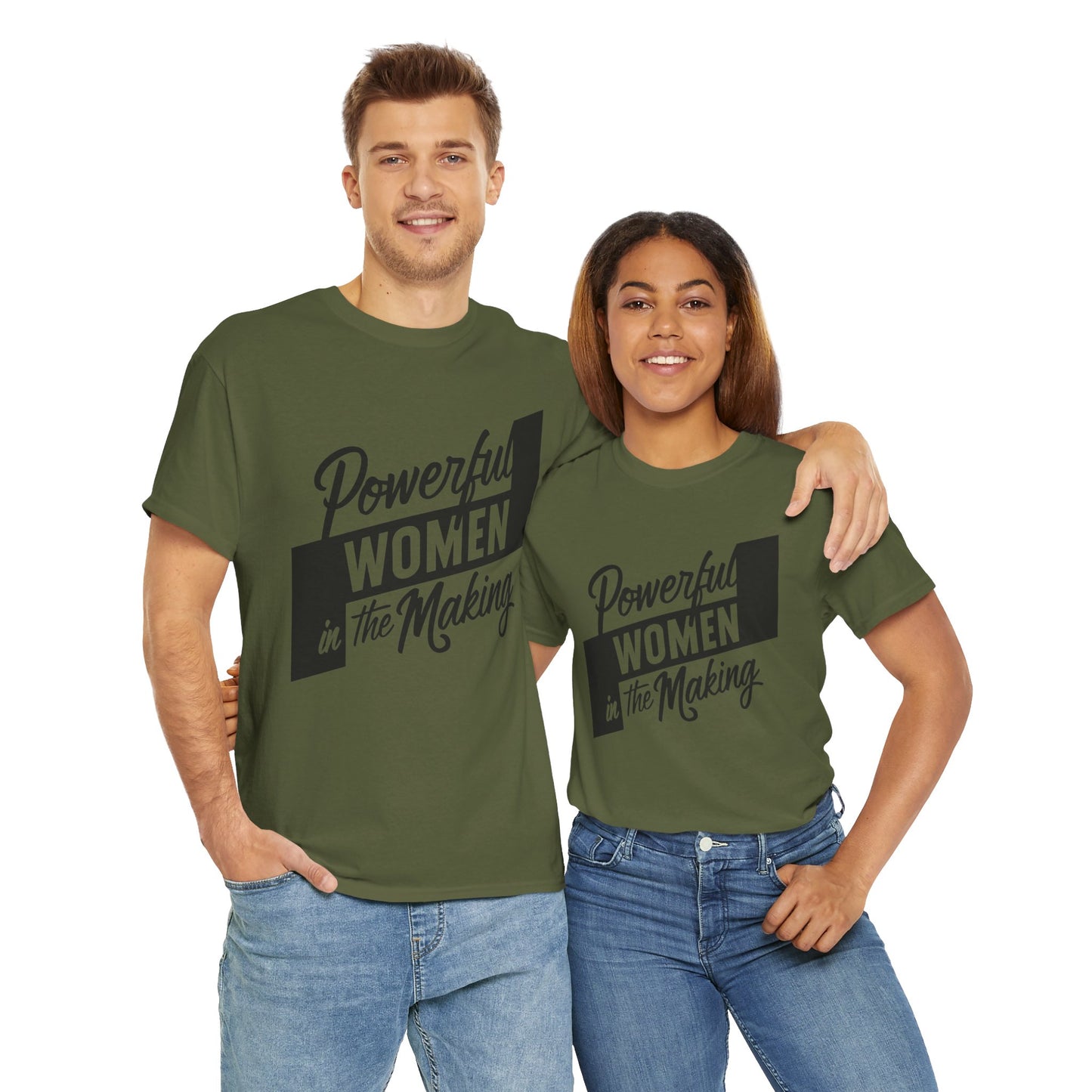 Powerful Women Printed T Shirt with Hearts