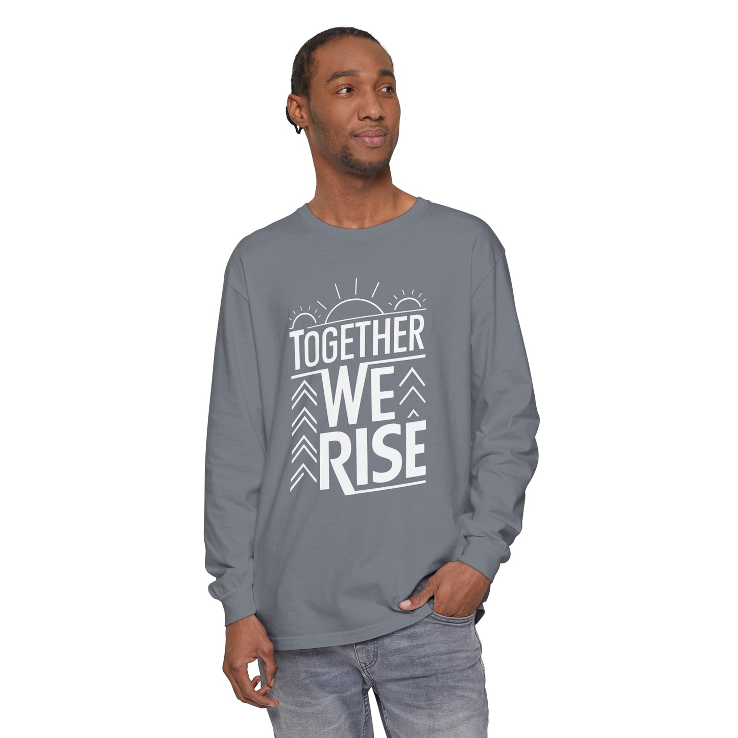 Together We Rise Women Garment-dyed Long Sleeve T-Shirt