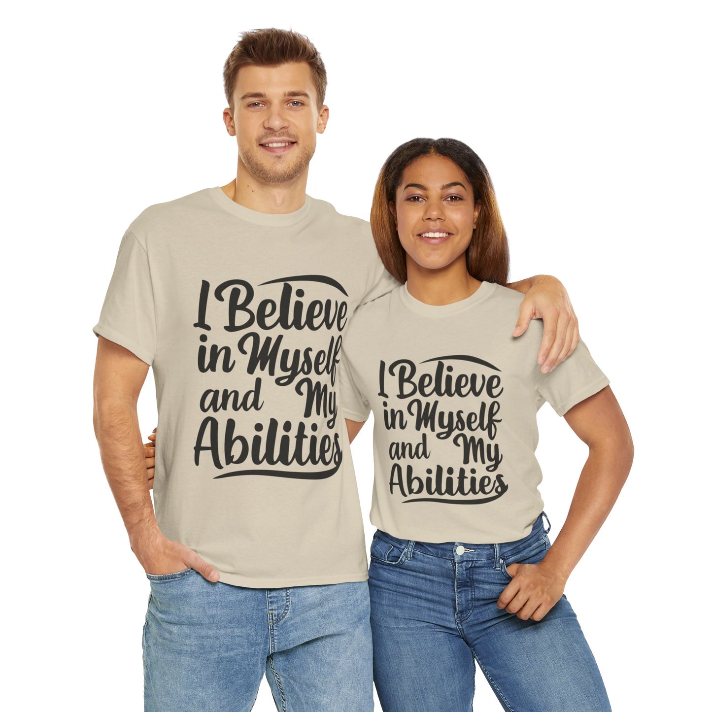 I Believe Printed T Shirt with Hearts