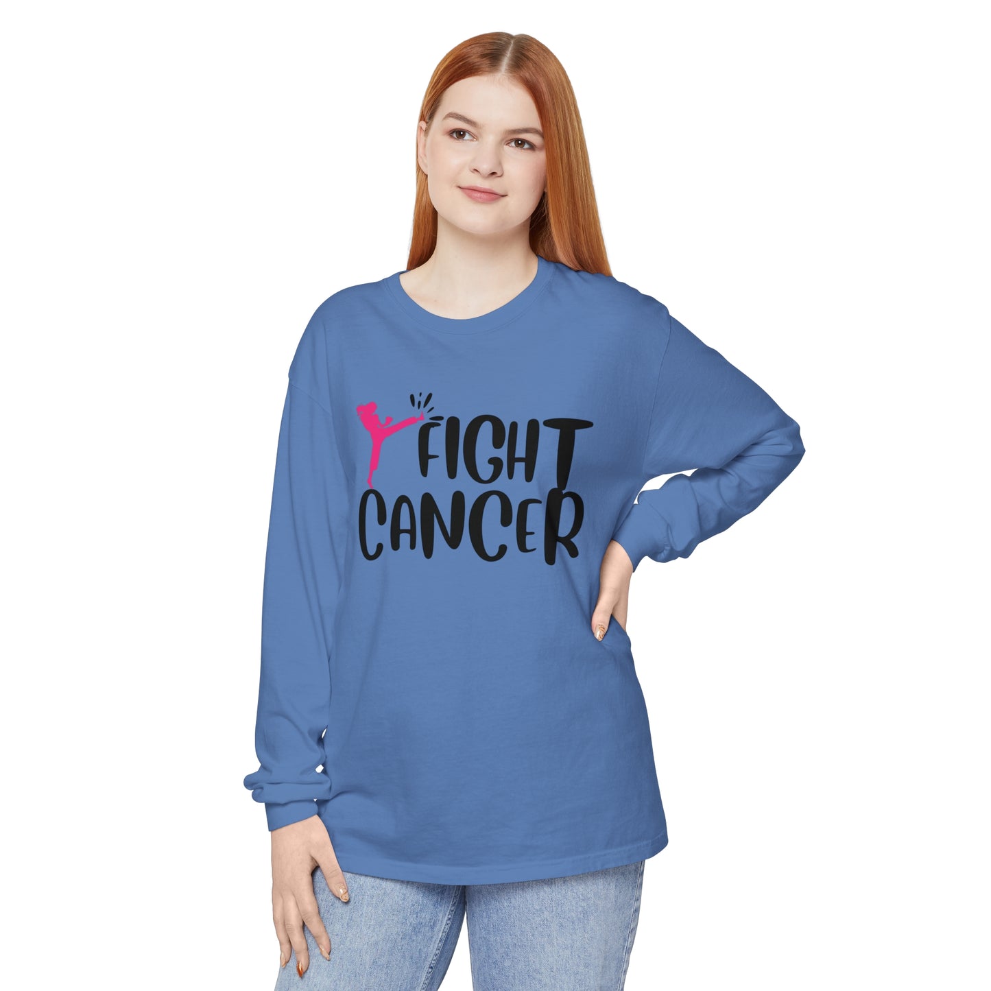 Fight Cancer Unisex Garment-dyed Long Sleeve T-Shirt