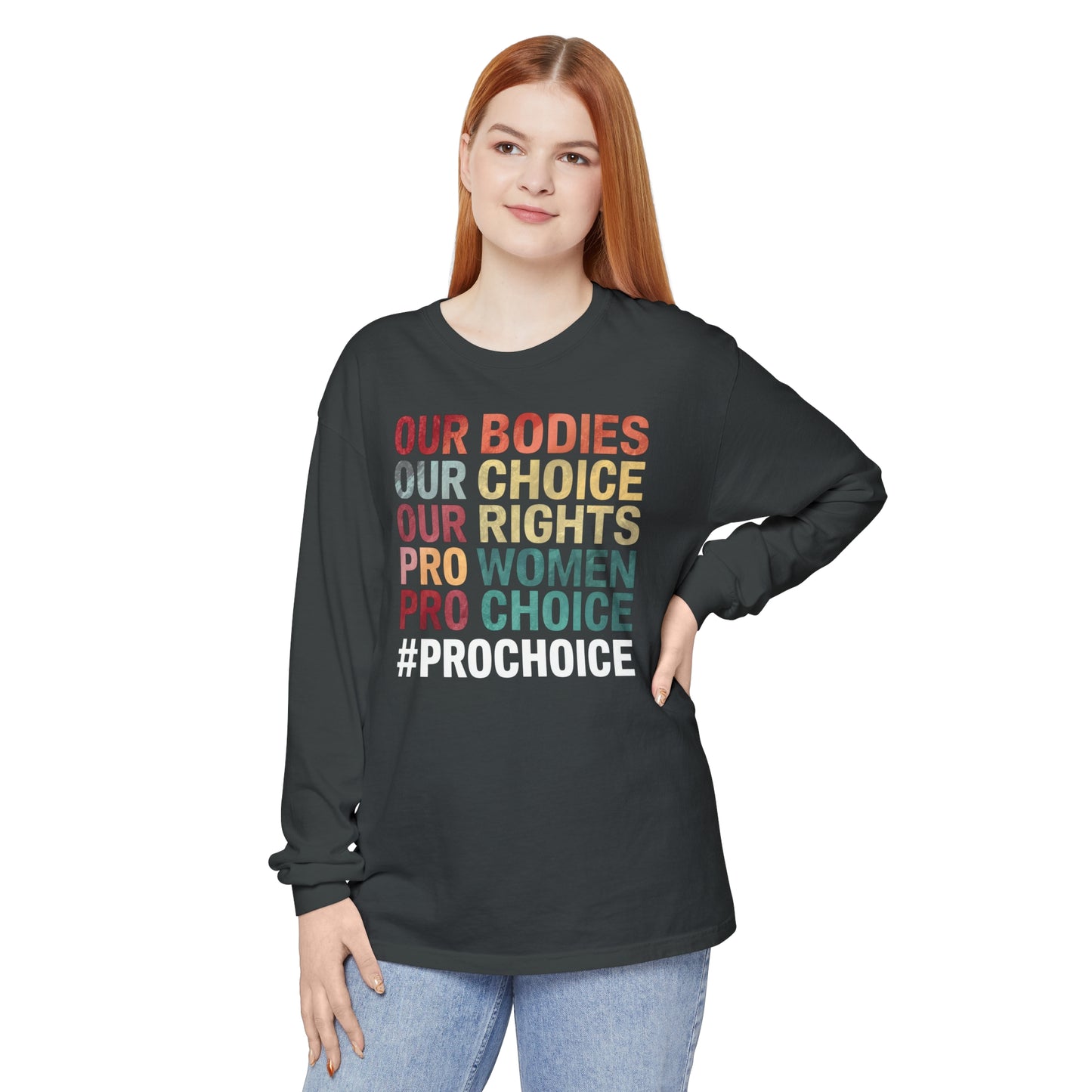 Our Bodies Women Garment-dyed Long Sleeve T-Shirt