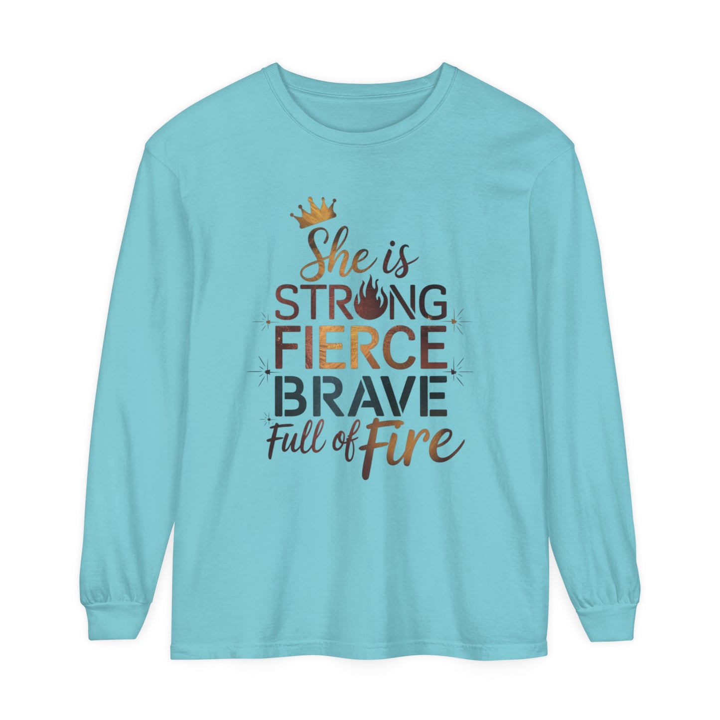 She Is Women Garment-dyed Long Sleeve T-Shirt