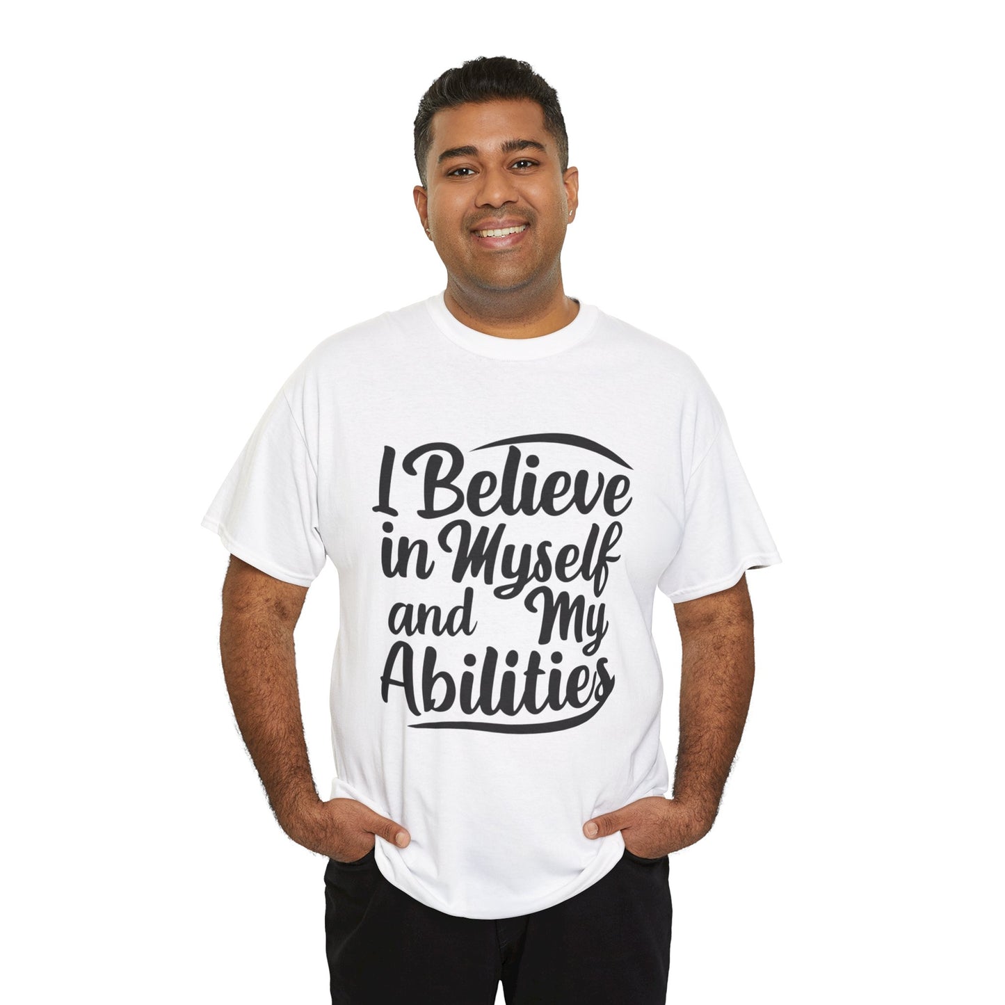 I Believe Printed T Shirt with Hearts