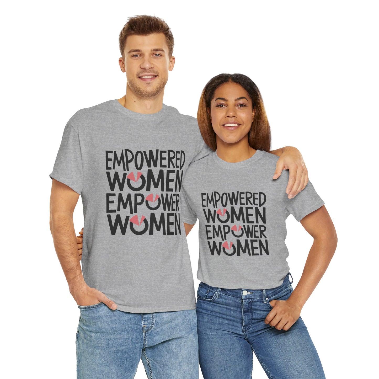 Empowered Printed T Shirt with Hearts